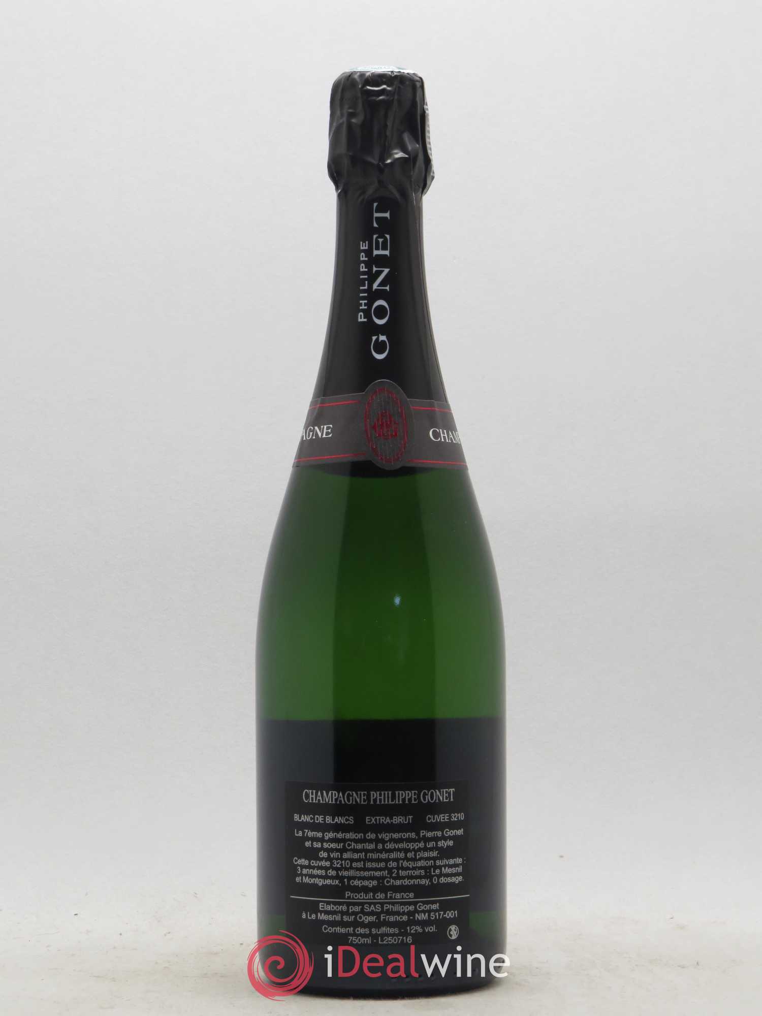 Champagne Extra Brut 3210 Blanc de Blancs Philippe Gonet - Lot de 1 bouteille - 1
