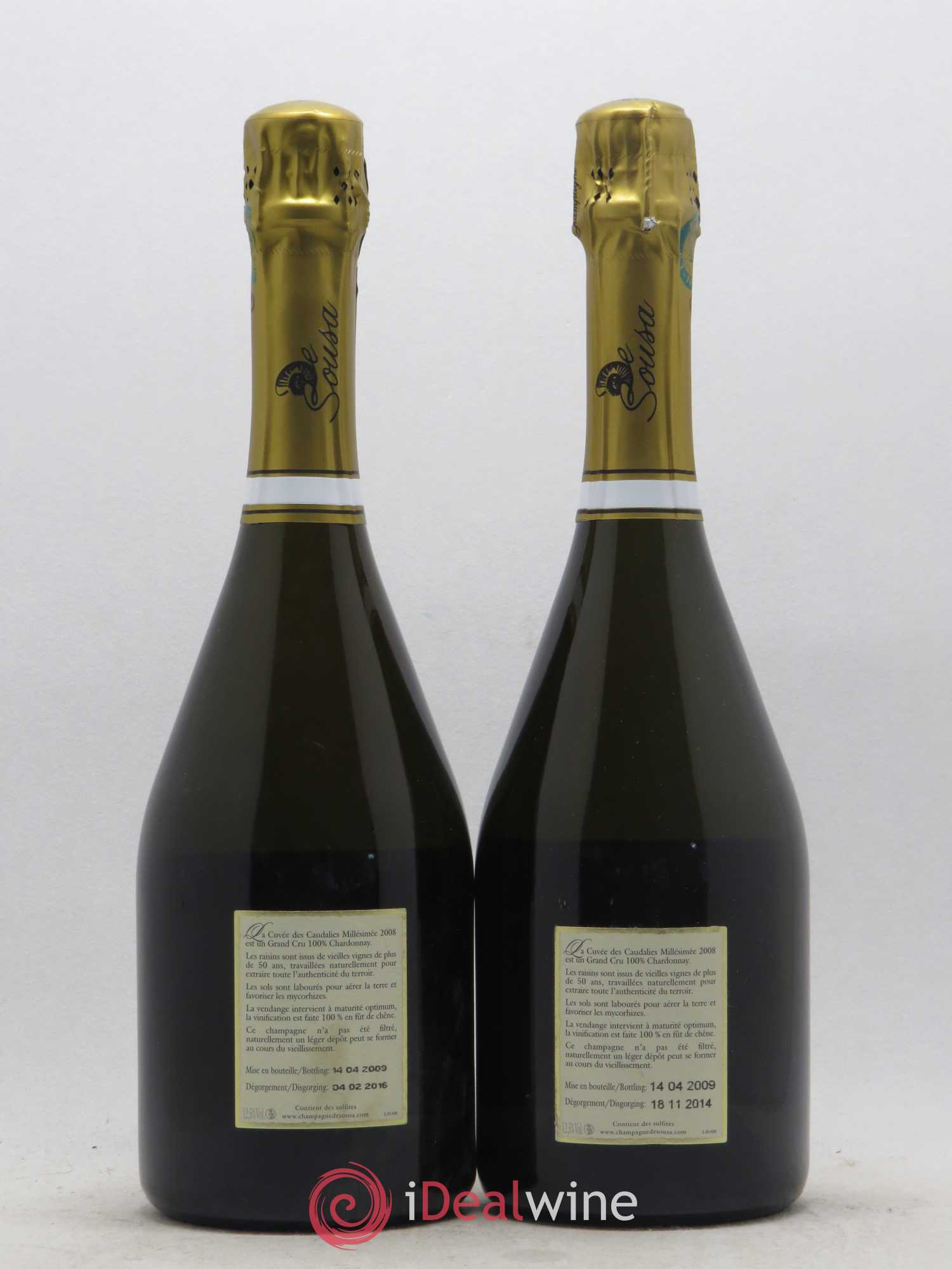 Cuvée des Caudalies Grand Cru Extra-Brut De Sousa 2008 - Lot de 2 bouteilles - 1
