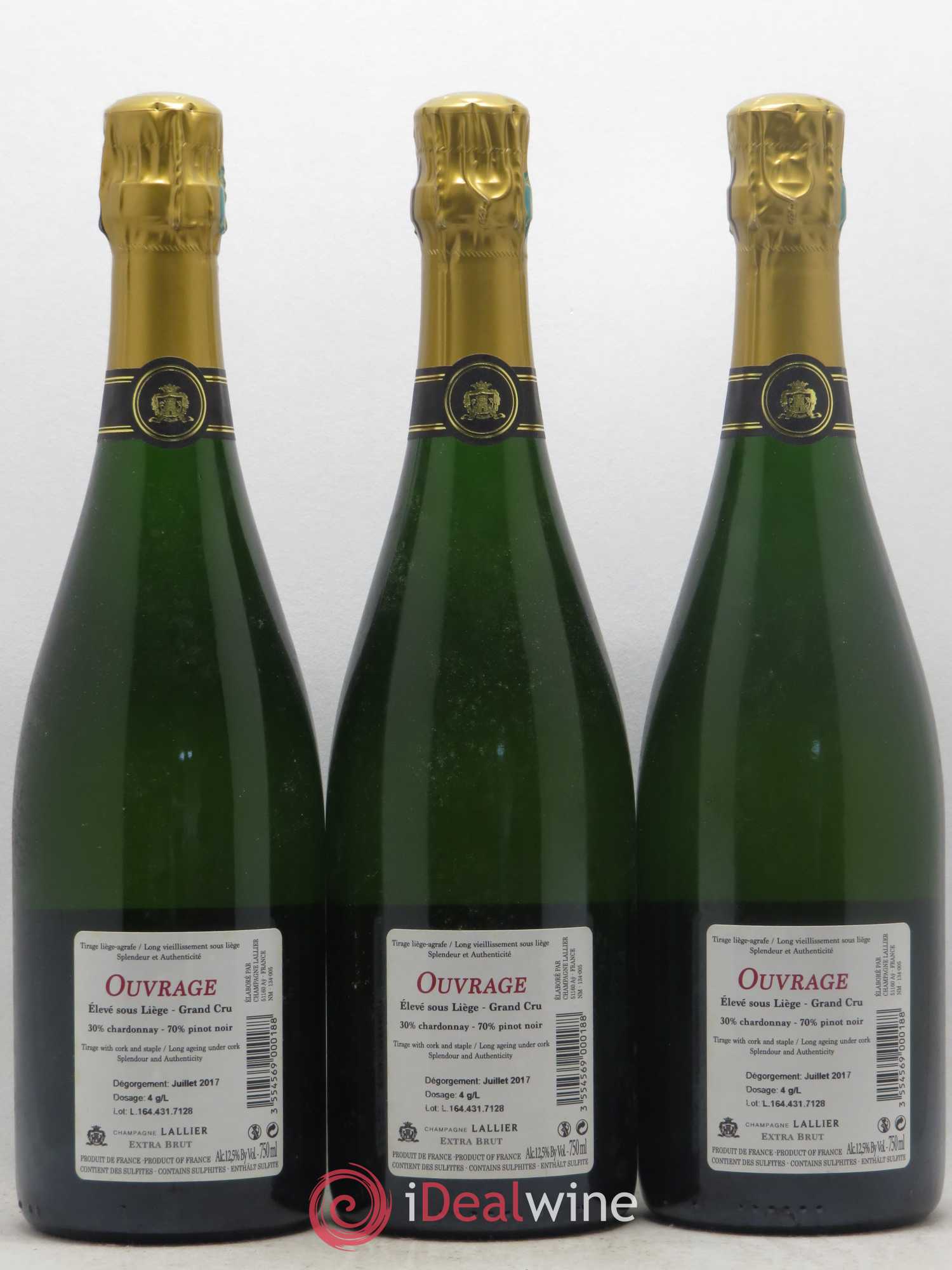 Champagne Lallier Ouvrage Grand Cru Extra Brut - Posten von 3 Flaschen - 1