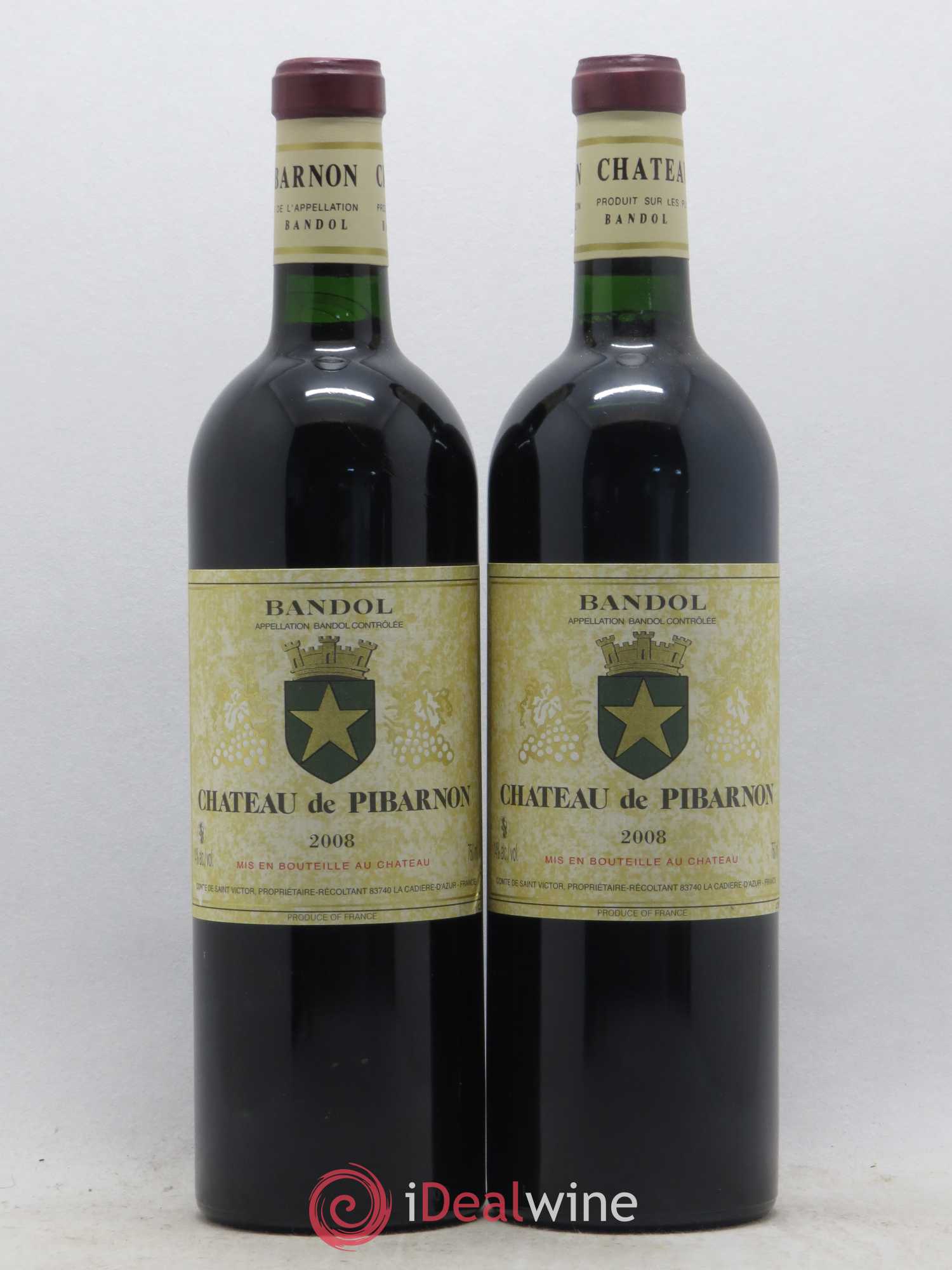 Bandol Château de Pibarnon Comte de Saint-Victor 2008 - Lot de 2 bouteilles - 0