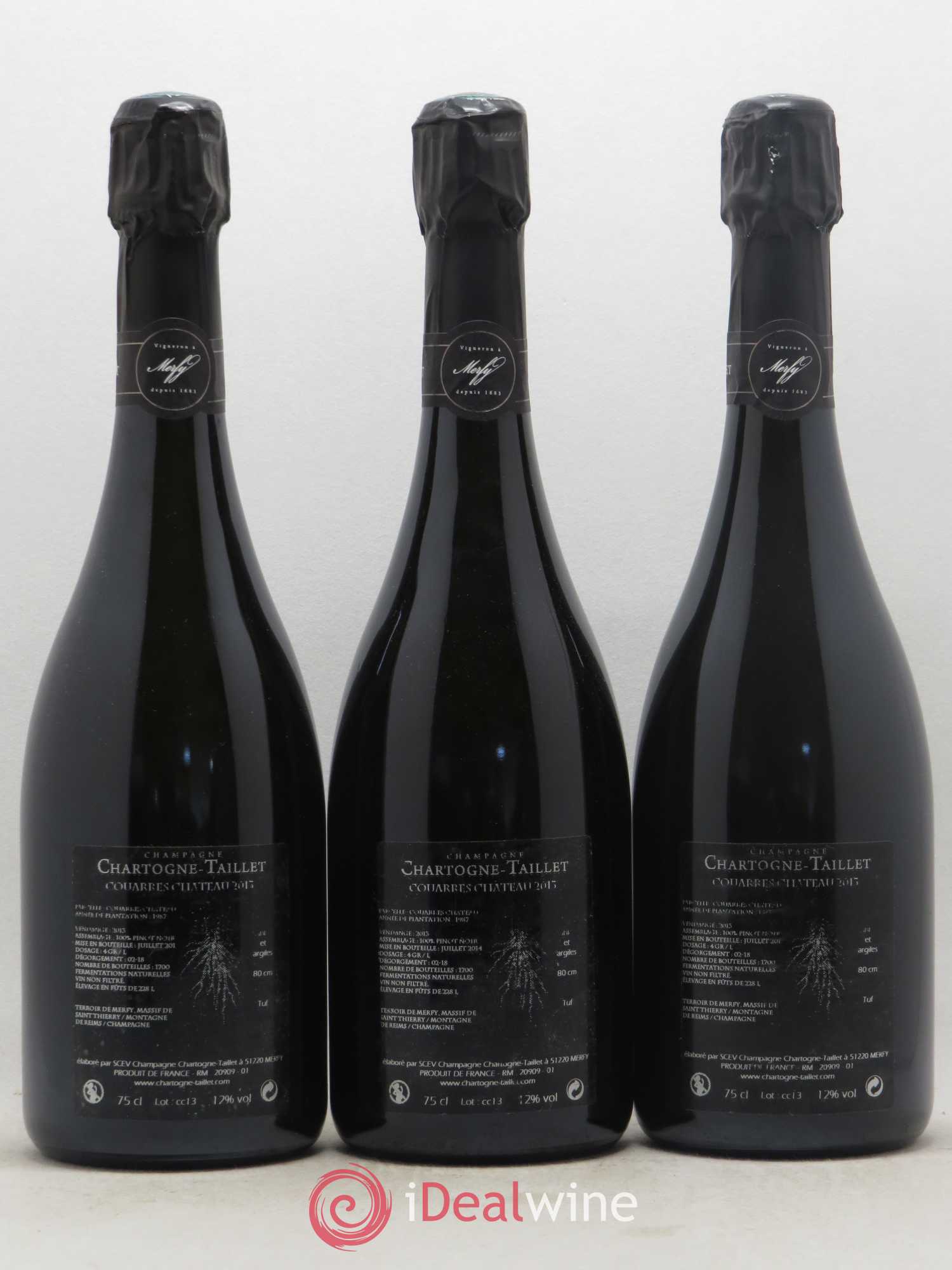 Les Couarres Château Extra-Brut Chartogne-Taillet - Lot de 3 bouteilles - 1