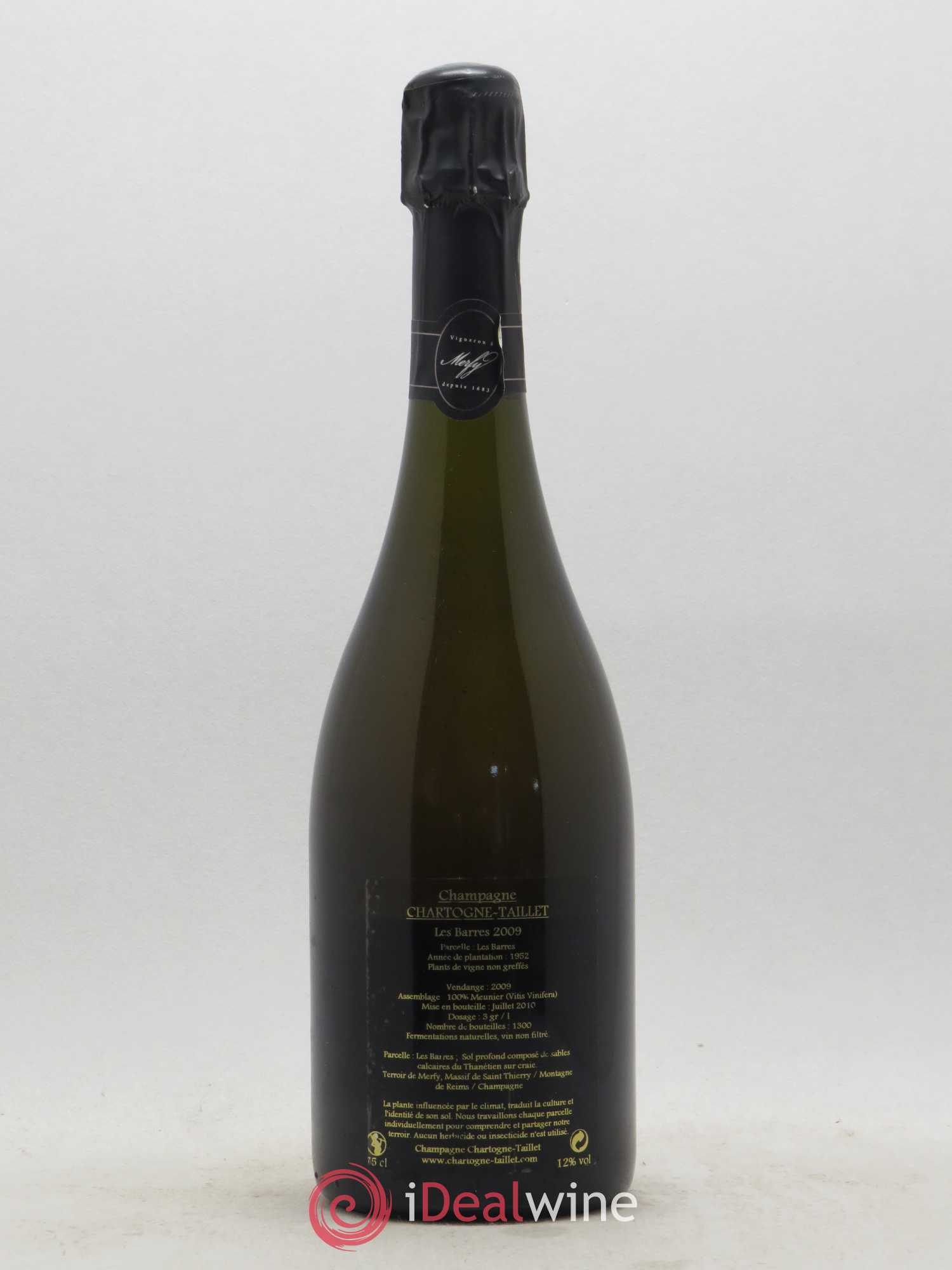 Champagne Les Barres Chartogne-Taillet 2009 - Posten von 1 Flasche - 1
