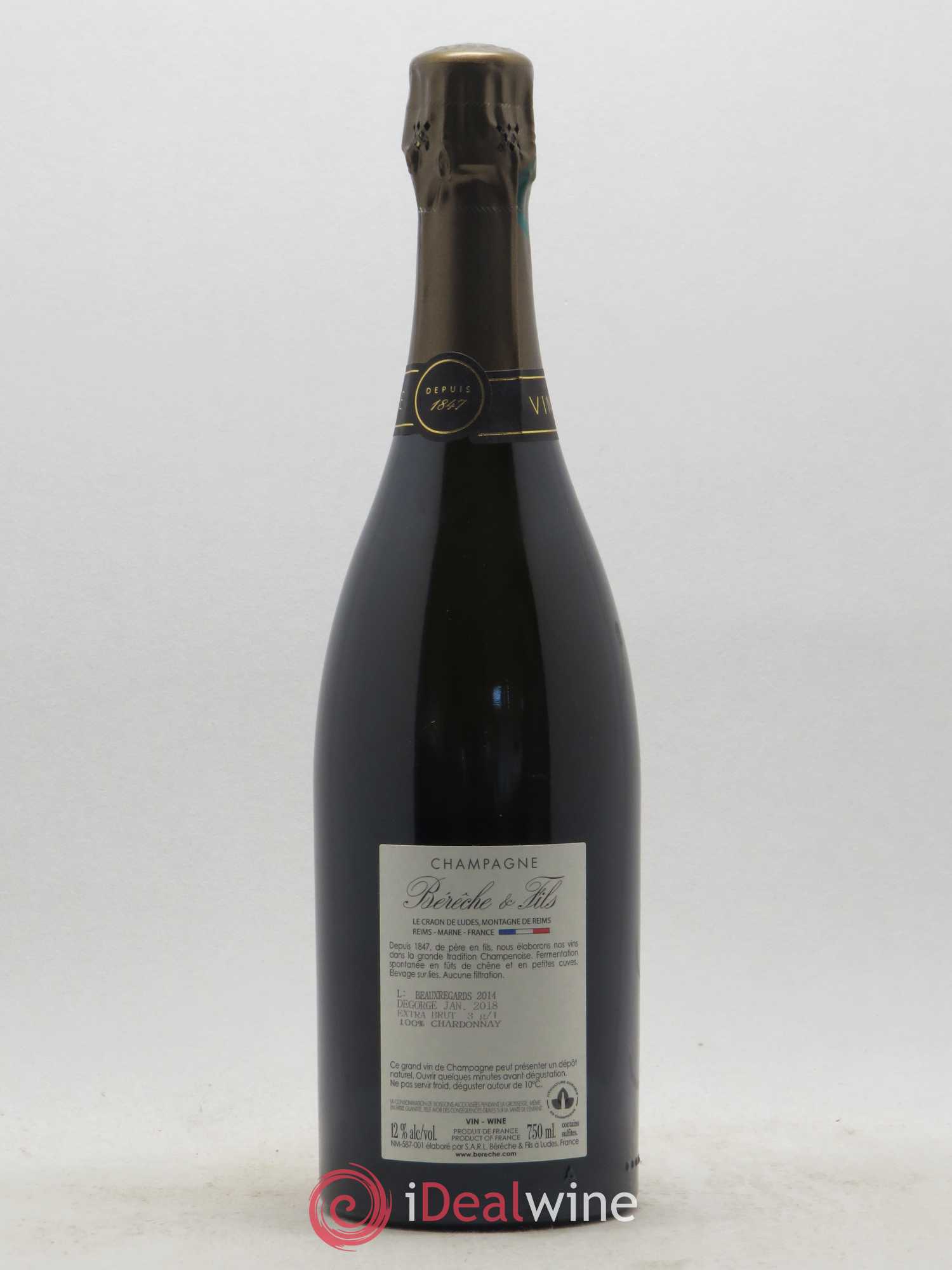 Les Beaux Regards Extra-Brut Bérêche et Fils 2014 - Lot de 1 bouteille - 1