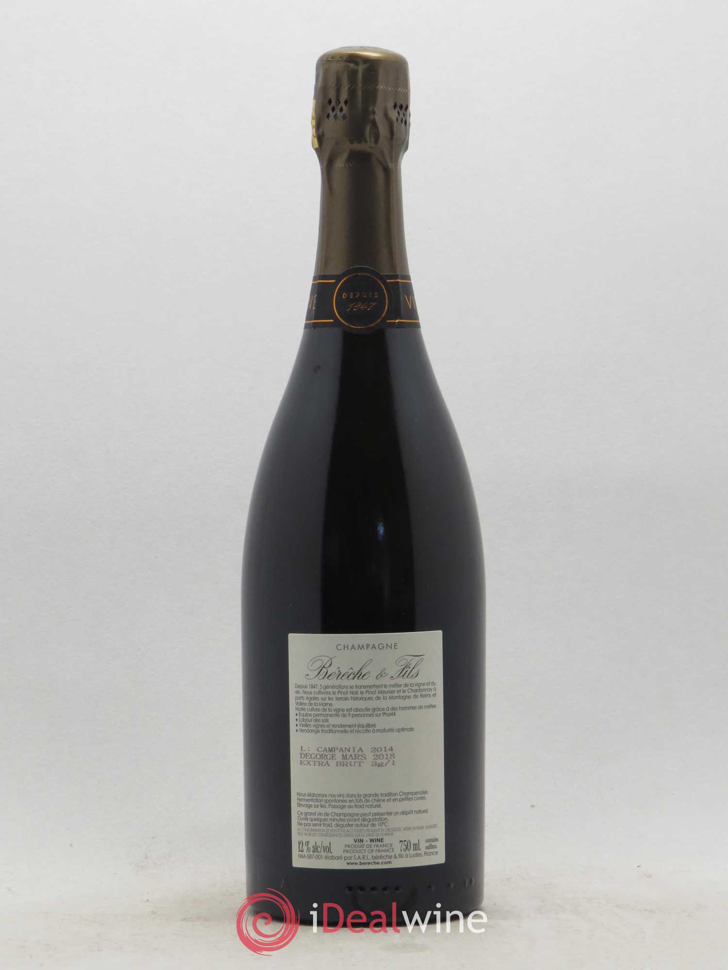 Campania Remensis Extra-Brut Bérêche et Fils 2014 - Lot de 1 bouteille - 1