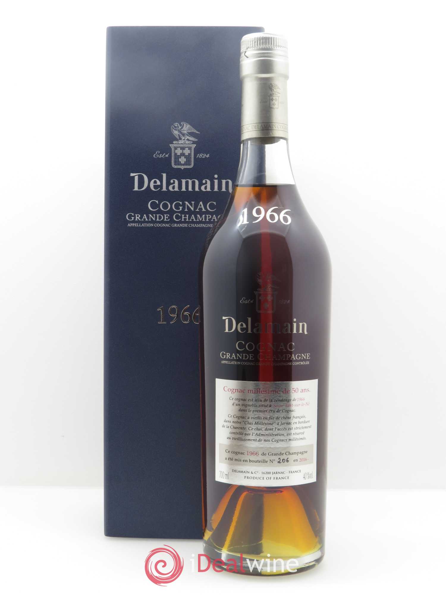 Cognac Delamain 40 years 1976 Grande Champagne Chai Millésimé 1966 - Lot de 1 bouteille - 2