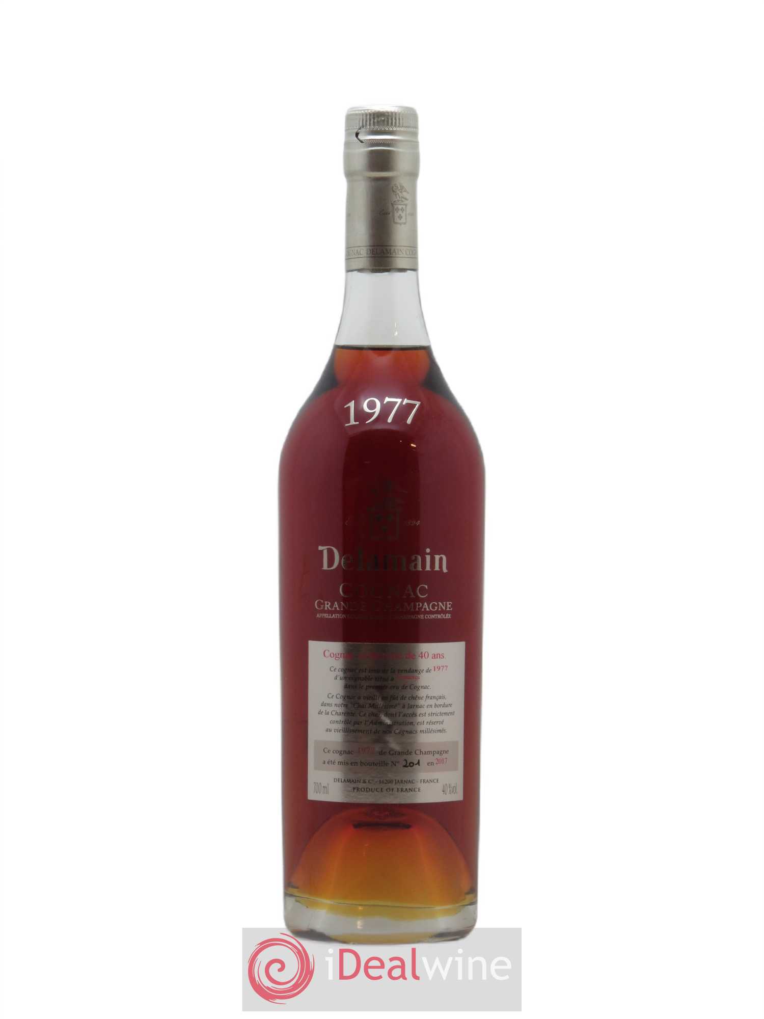 Cognac Delamain 40 years 1977 Grande Champagne Chai Millésimé - Lot de 1 bouteille - 0