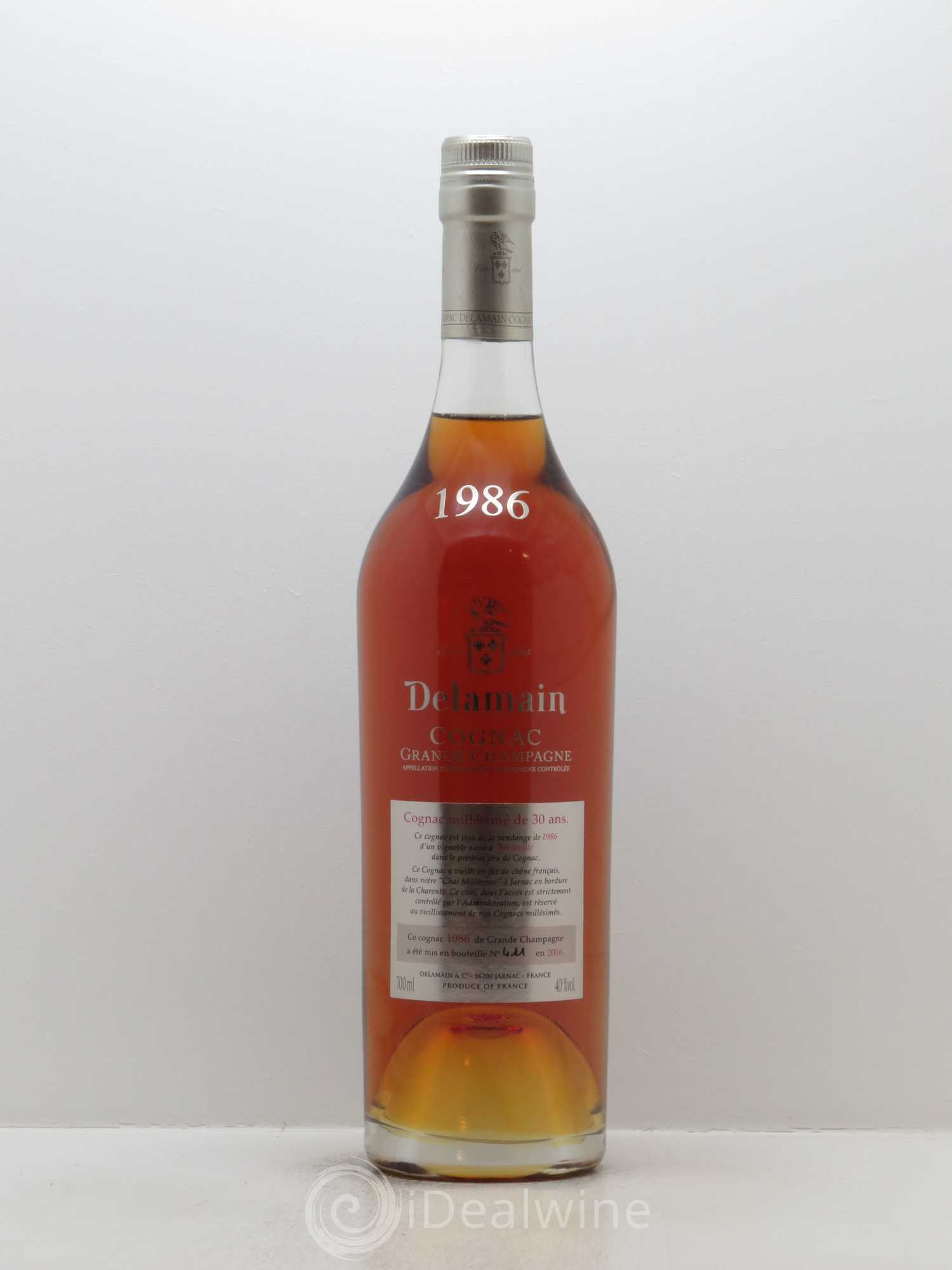 Cognac Delamain 30 years 1986 Grande Champagne Chai Millésimé - Lot de 1 bouteille - 0