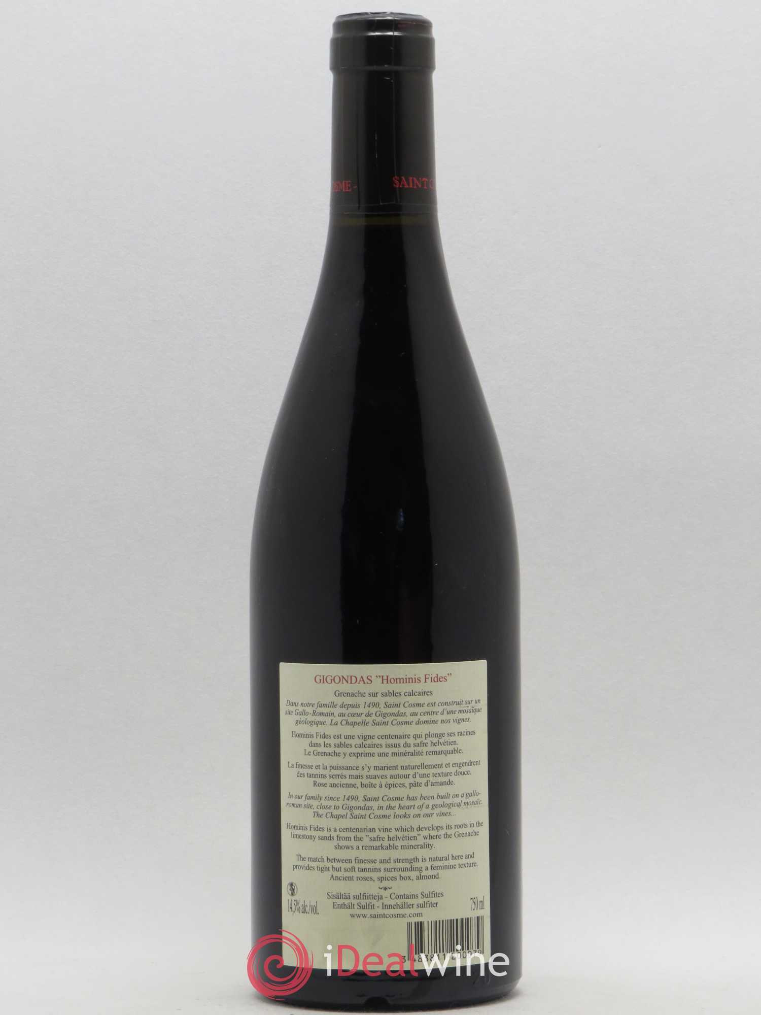Gigondas Hominis Fides Saint Cosme 2007 - Lot de 1 bouteille - 1