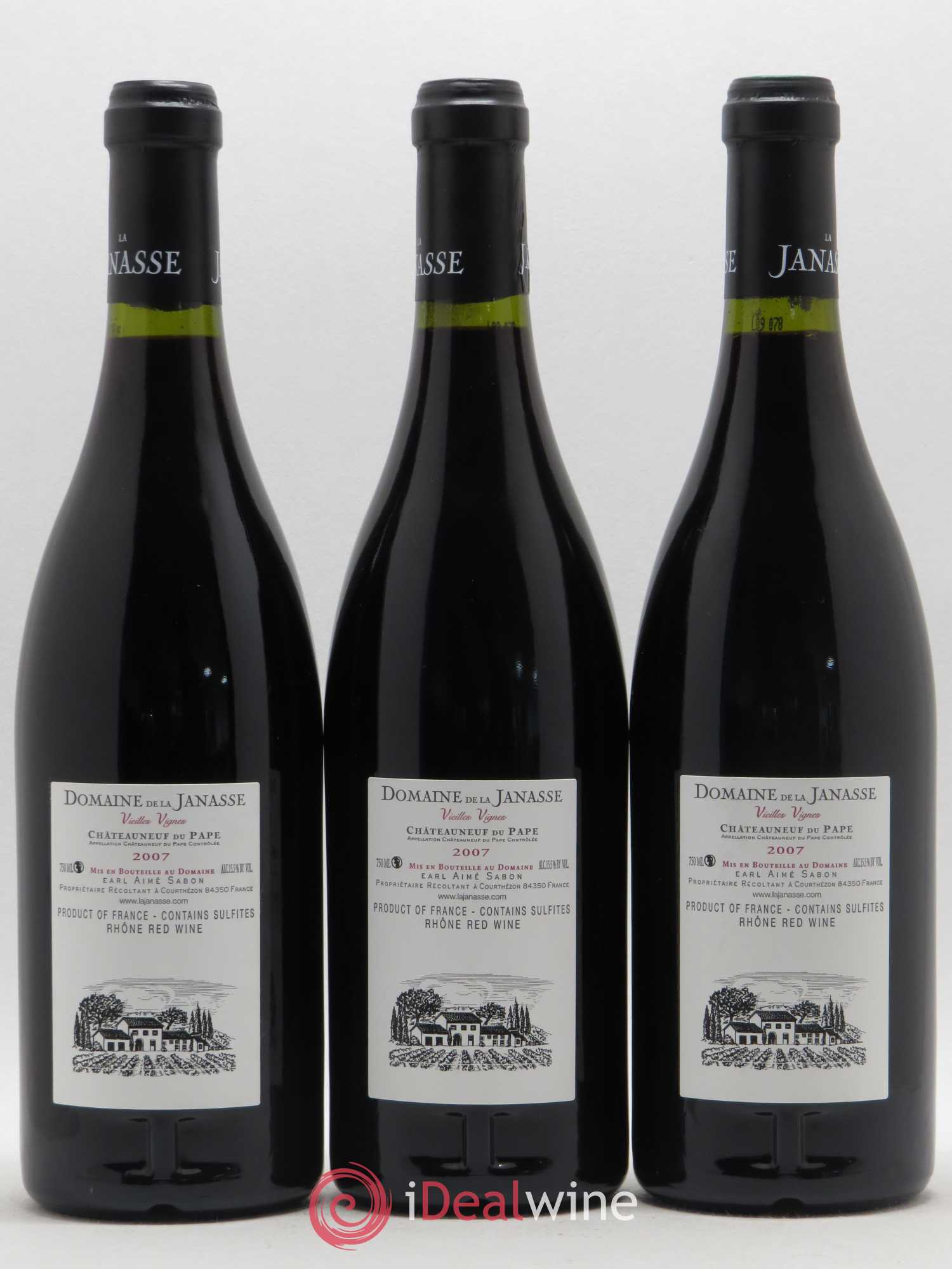 Châteauneuf-du-Pape Cuvée Vieilles Vignes La Janasse (Domaine de) 2007 - Lotto di 3 bottiglie - 1