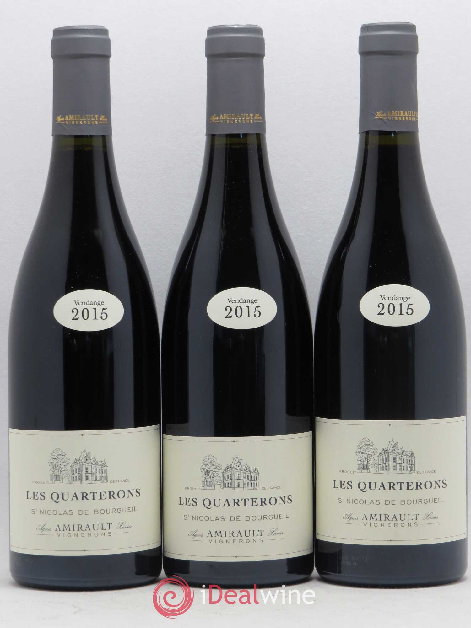 Saint-Nicolas de Bourgueil Les Quarterons Agnès et Xavier Amirault 2015 - Lot de 3 bouteilles - 0