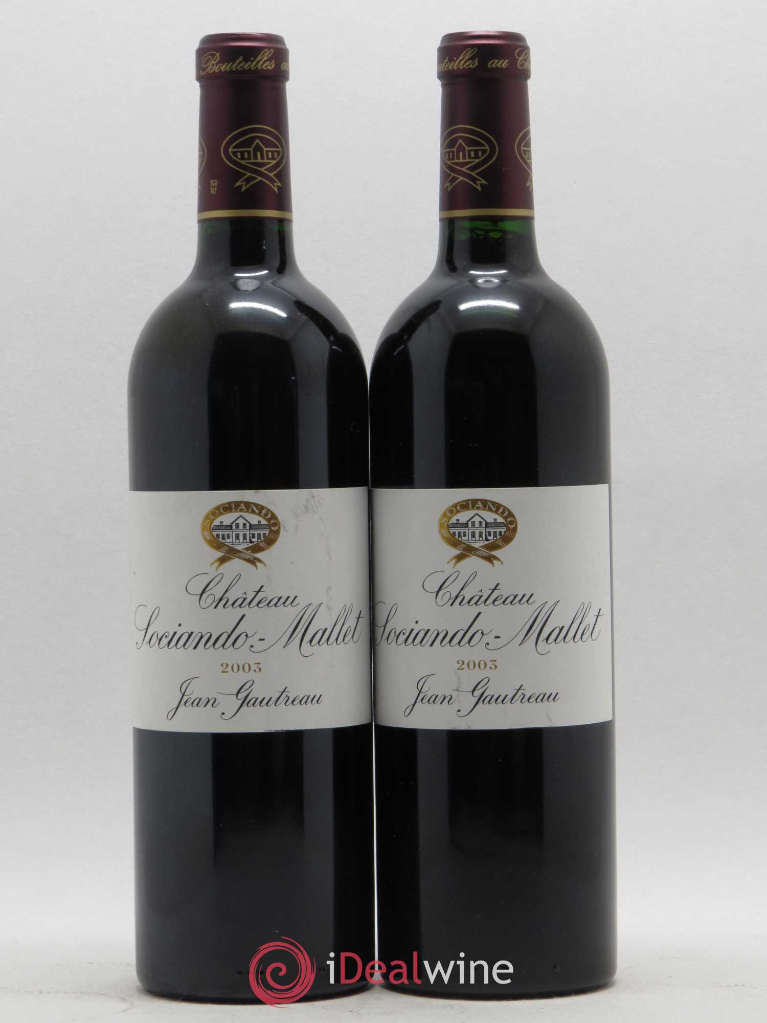 Château Sociando Mallet 2003 - Lot de 2 bouteilles - 0