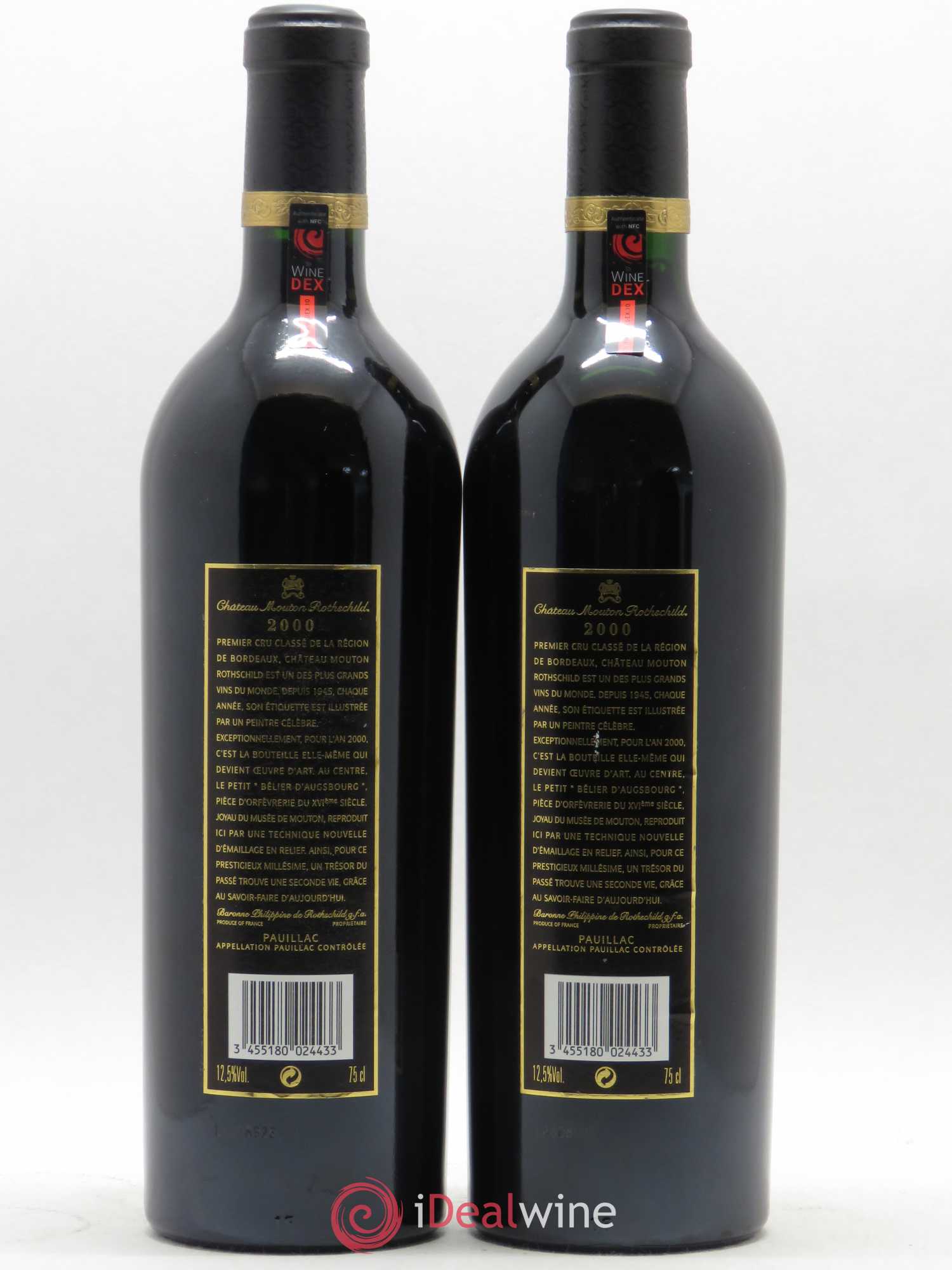Château Mouton Rothschild 1er Grand Cru Classé 2000 - Lot de 2 bouteilles - 1