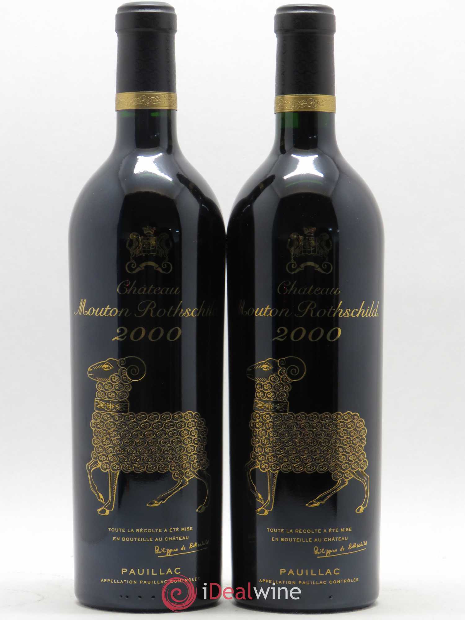 Château Mouton Rothschild 1er Grand Cru Classé 2000 - Lot de 2 bouteilles - 0