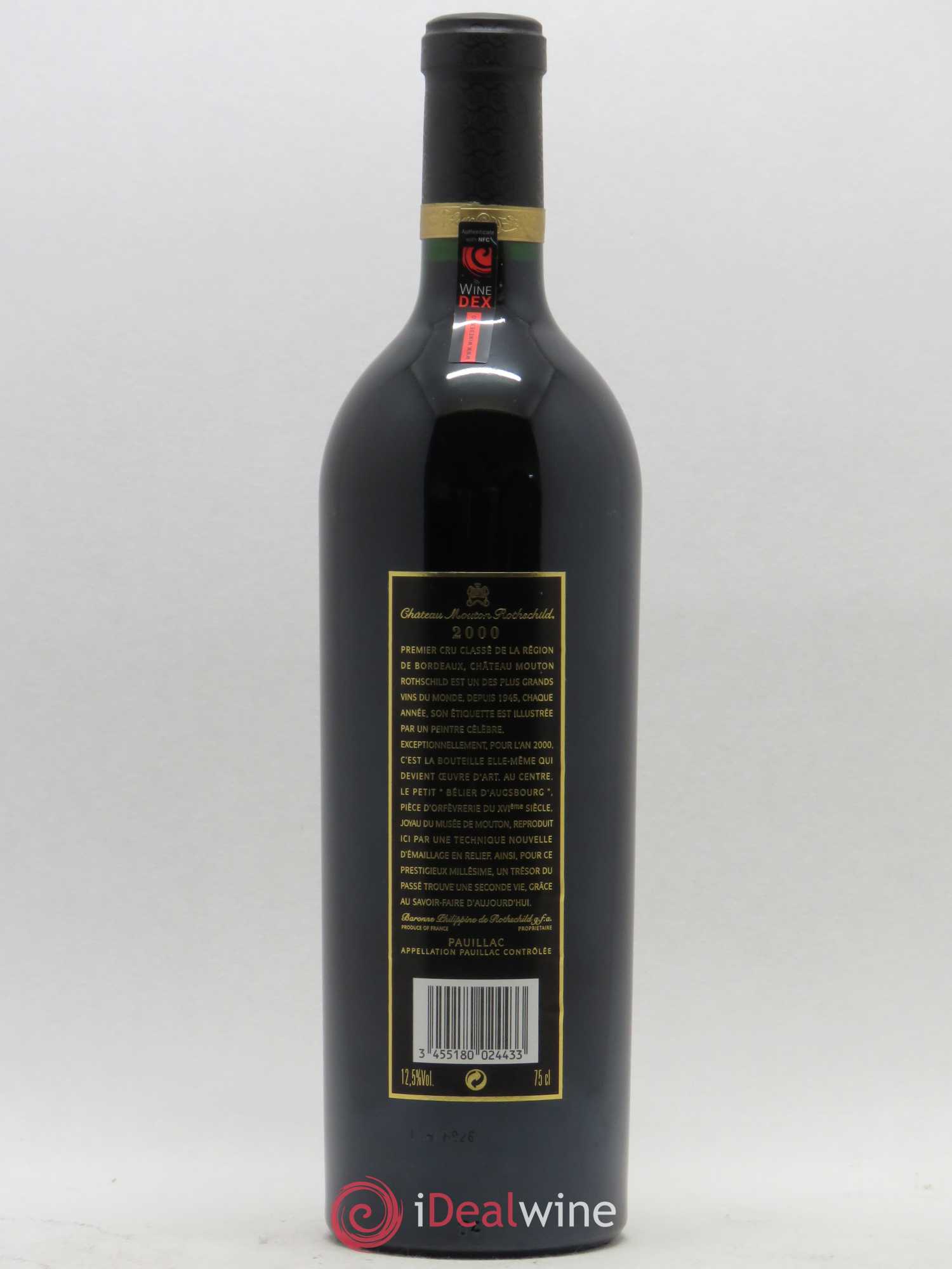 Château Mouton Rothschild 1er Grand Cru Classé 2000 - Lot de 1 bouteille - 1