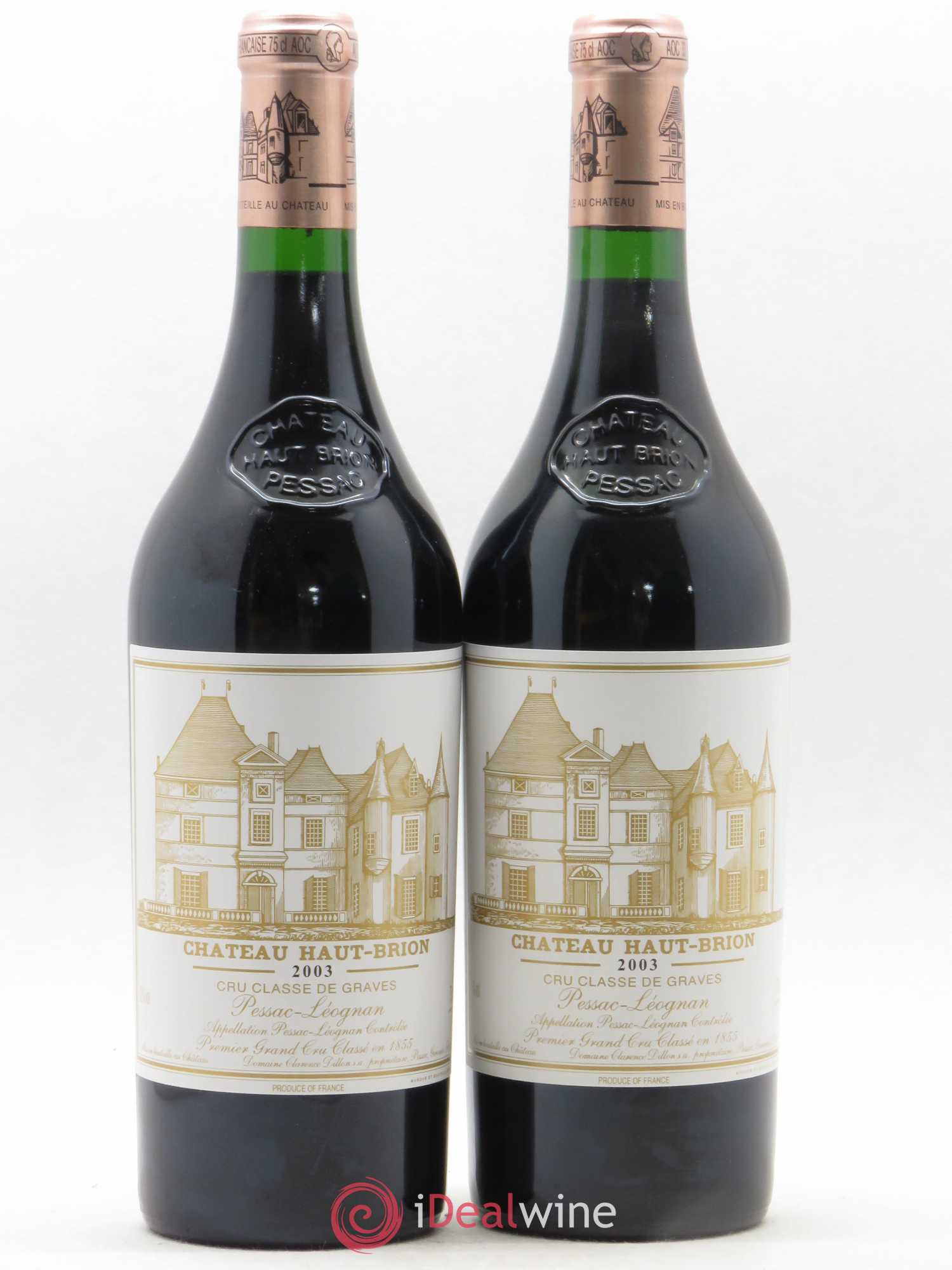 Château Haut Brion 1er Grand Cru Classé 2003 - Lot de 2 bouteilles - 0