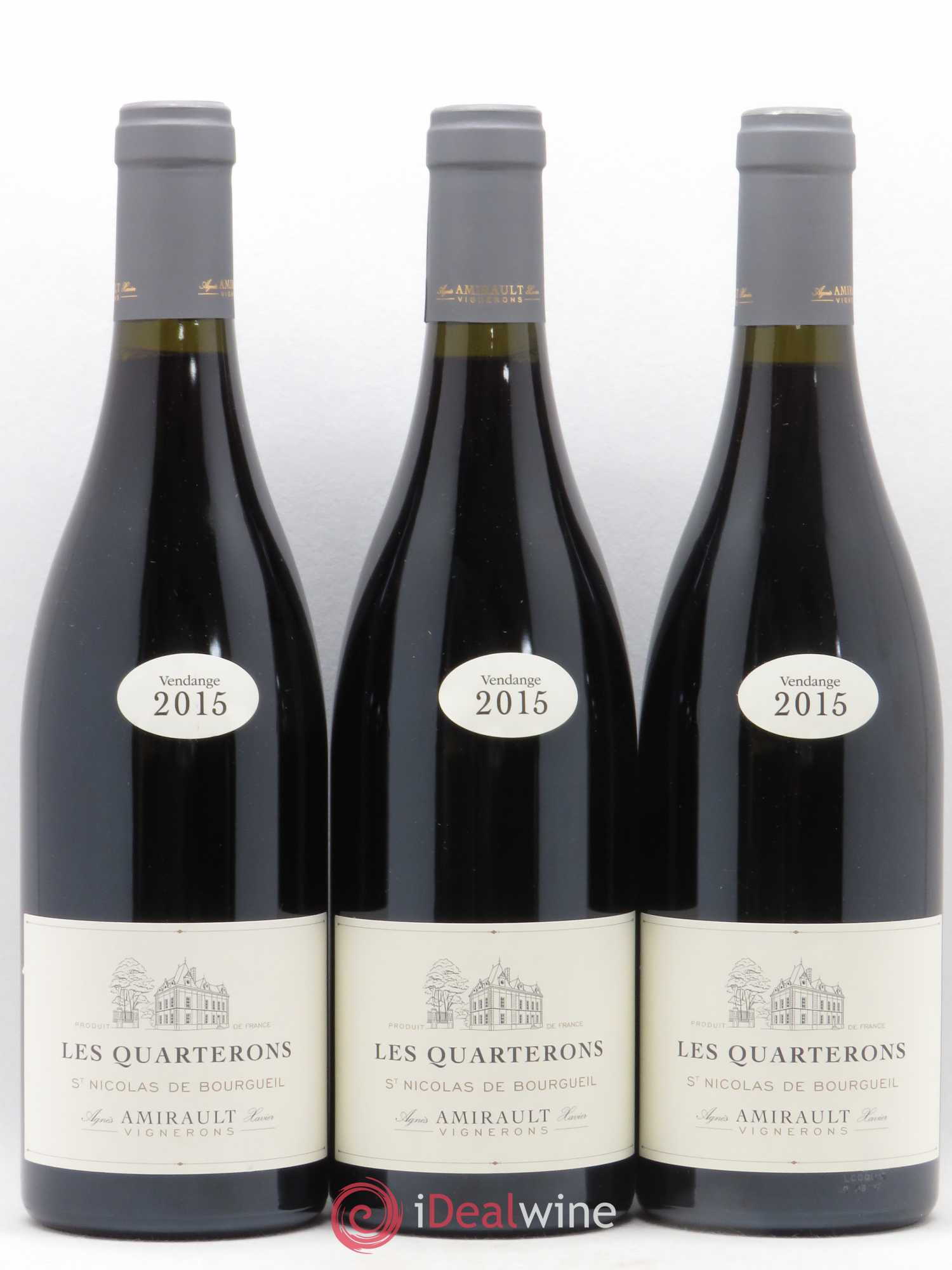 Saint-Nicolas de Bourgueil Les Quarterons Agnès et Xavier Amirault 2015 - Lot de 3 bouteilles - 0