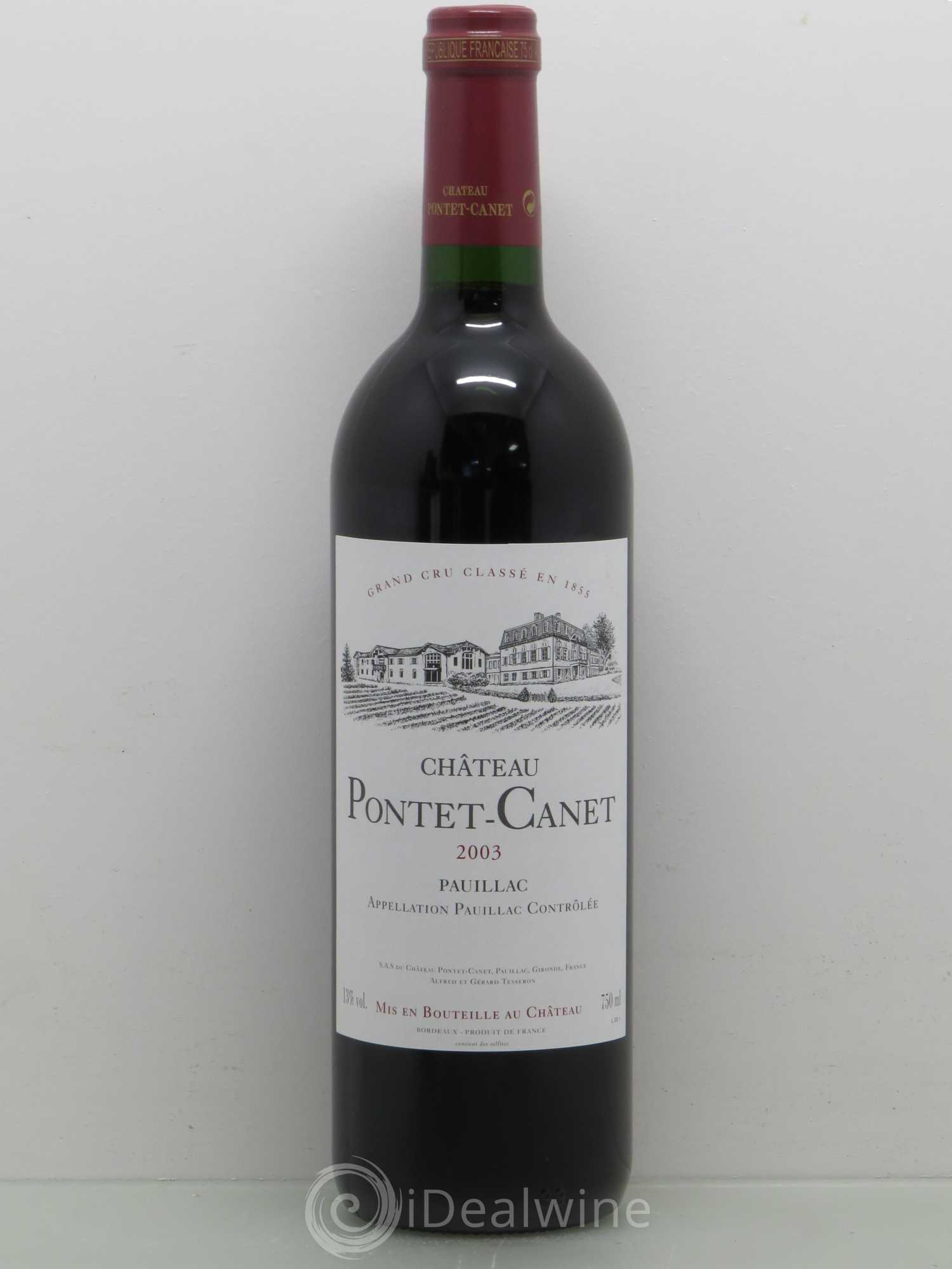 Château Pontet Canet 5ème Grand Cru Classé 2003 - Lot de 1 bouteille - 0