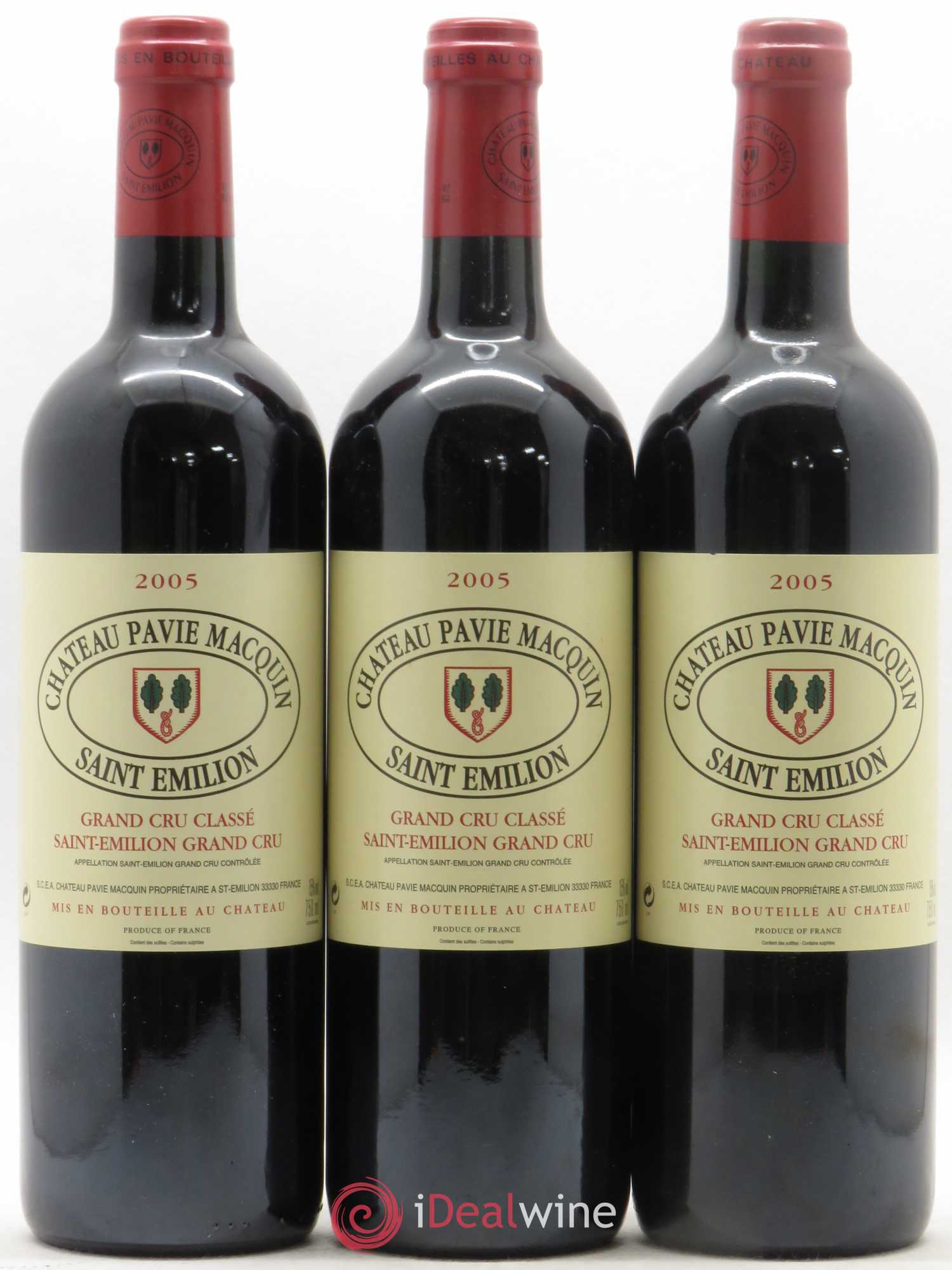 Château Pavie Macquin 1er Grand Cru Classé B 2005 - Lot de 3 bouteilles - 0