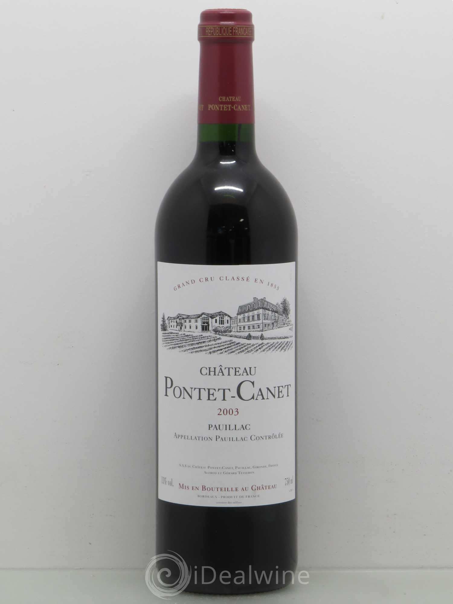 Château Pontet Canet 5ème Grand Cru Classé 2003 - Lot de 1 bouteille - 0