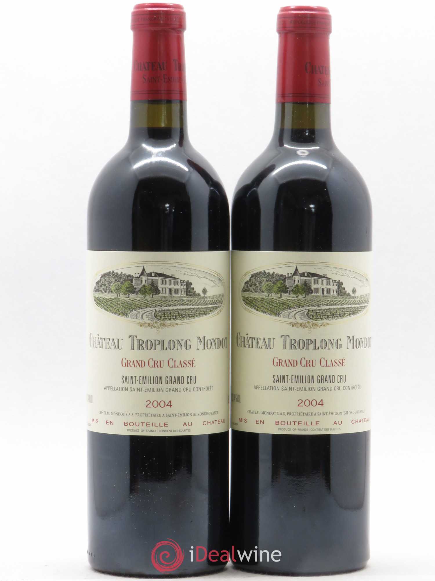 Château Troplong Mondot 1er Grand Cru Classé B 2004 - Lot de 2 bouteilles - 0