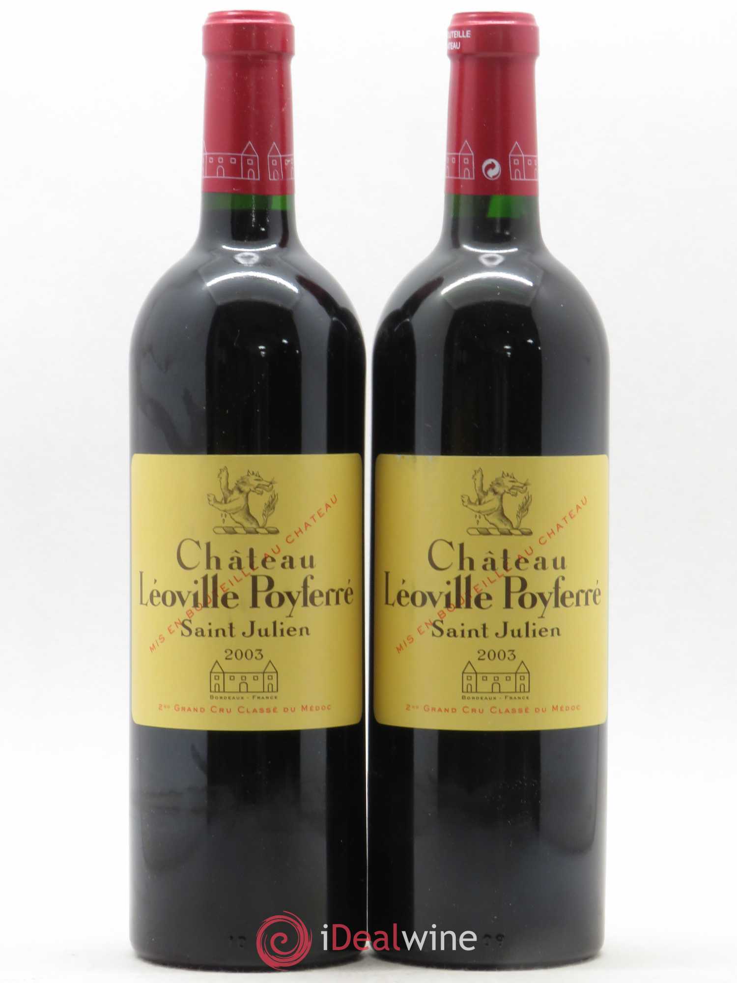 Château Léoville Poyferré 2ème Grand Cru Classé 2003 - Lot de 2 bouteilles - 0