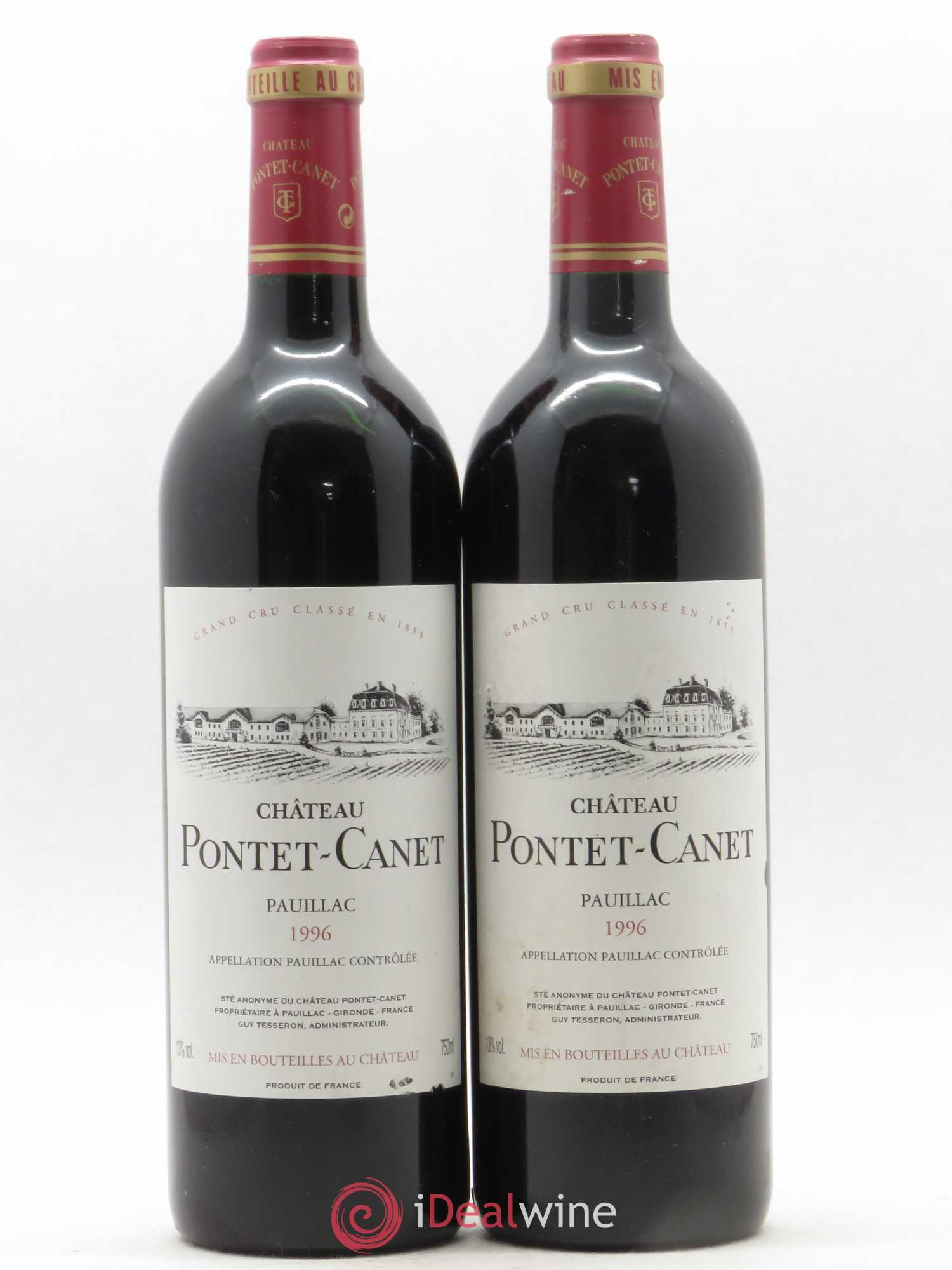Château Pontet Canet 5ème Grand Cru Classé 1996 - Lot de 2 bouteilles - 0