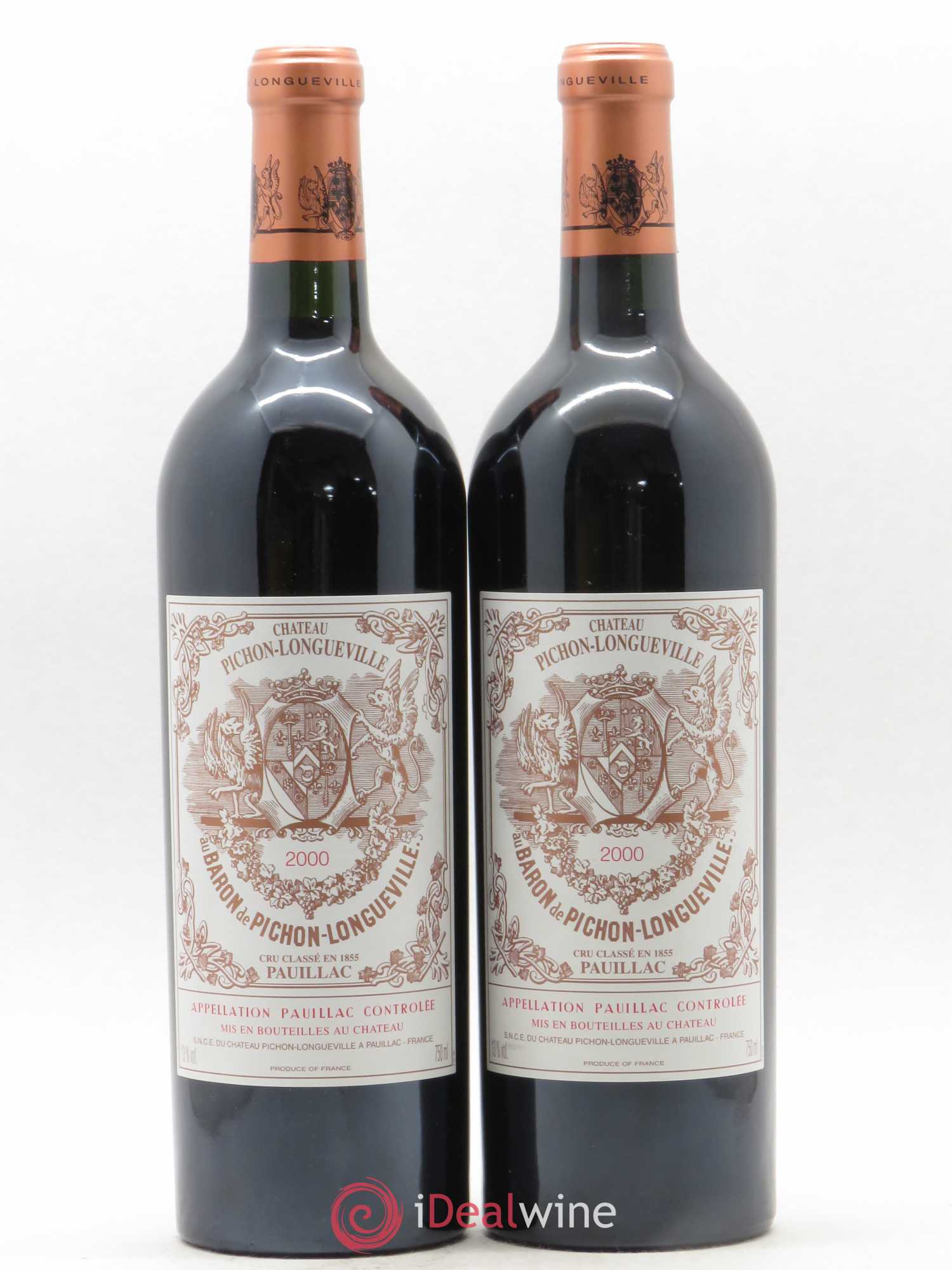 Pichon Longueville Baron 2ème Grand Cru Classé 2000 - Lot de 2 bouteilles - 0