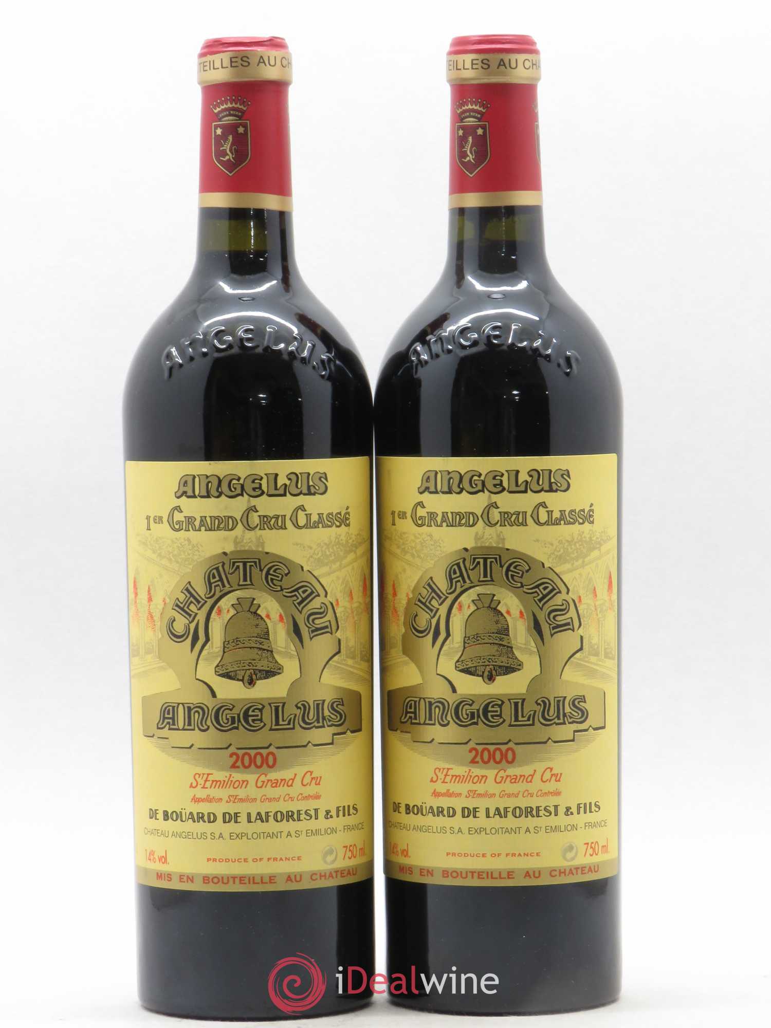 Château Angélus 1er Grand Cru Classé A 2000 - Lot de 2 bouteilles - 0