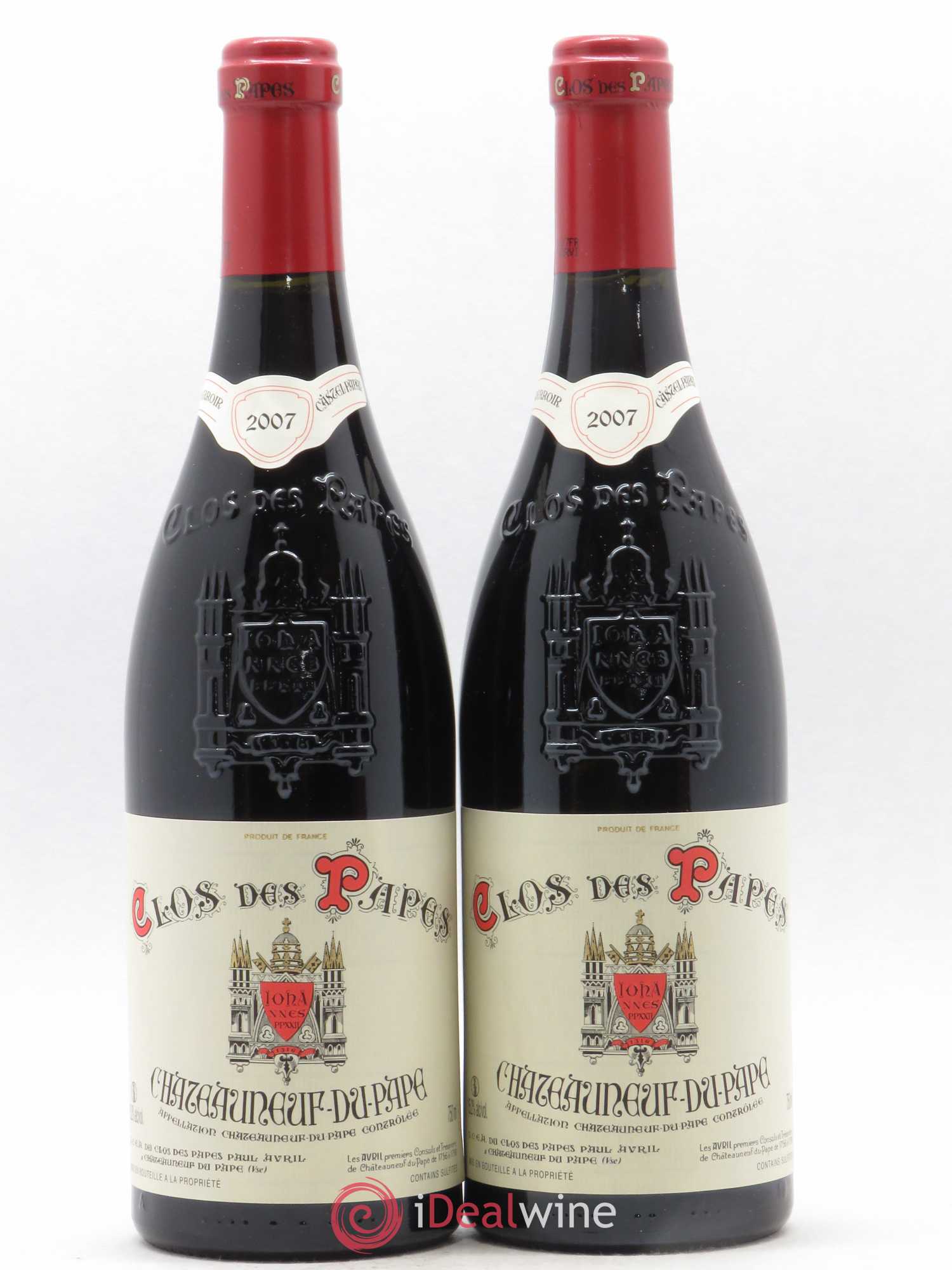 Châteauneuf-du-Pape Clos des Papes - Paul Avril 2007 - Lot de 2 bouteilles - 0
