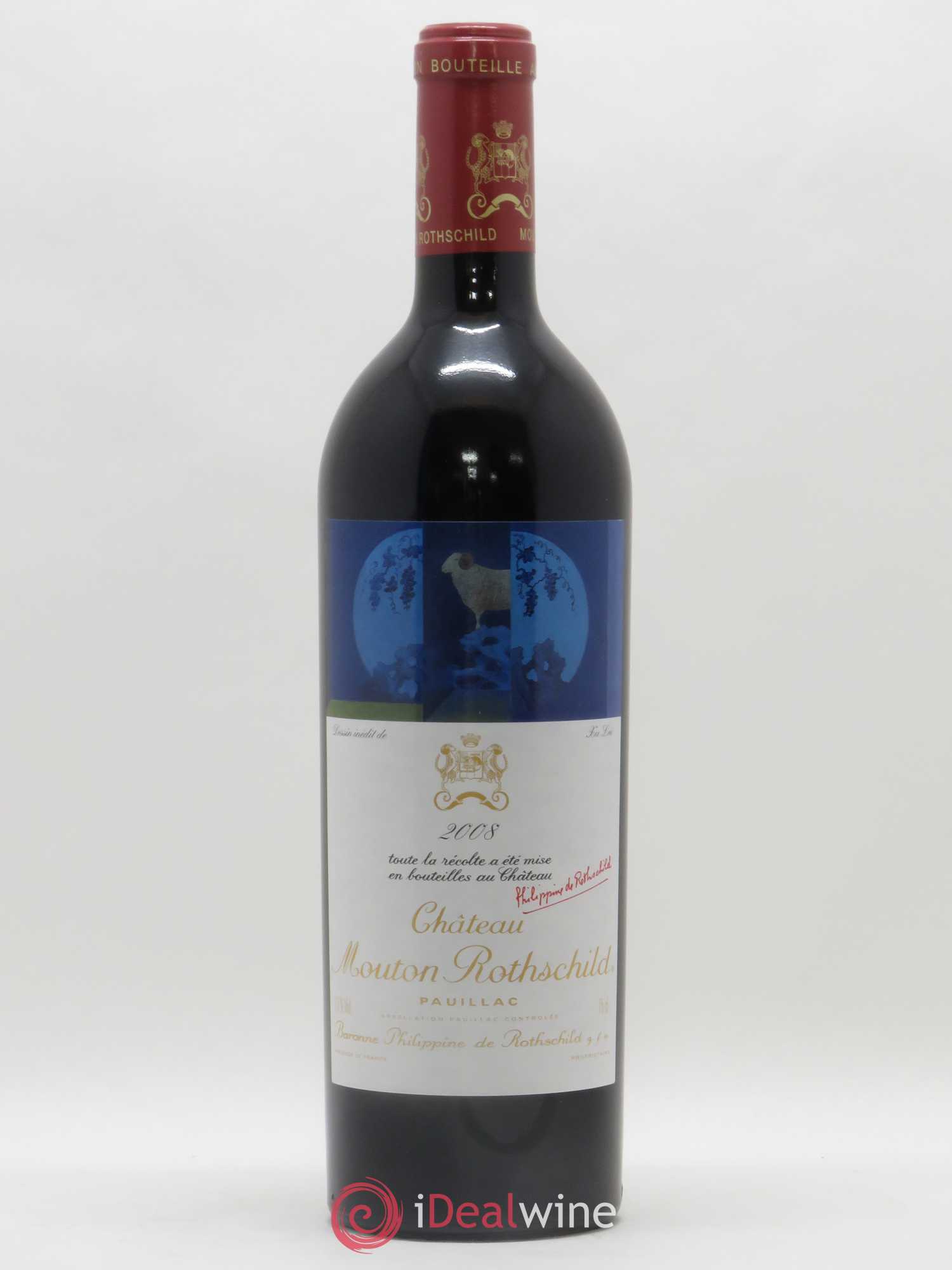 Château Mouton Rothschild 1er Grand Cru Classé 2008 - Lot de 1 bouteille - 0