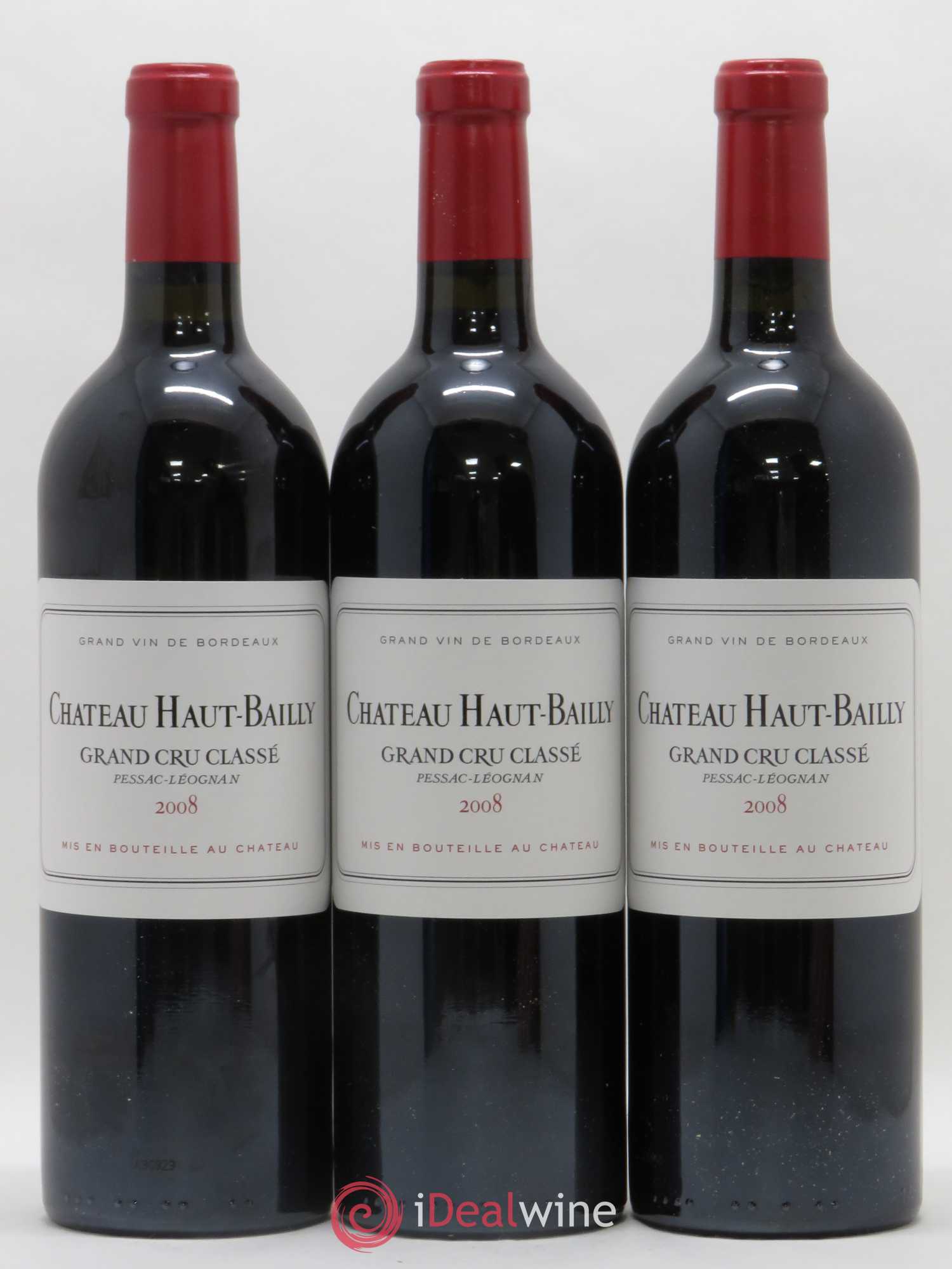 Château Haut-Bailly Cru Classé de Graves 2008 - Lot de 3 bouteilles - 0