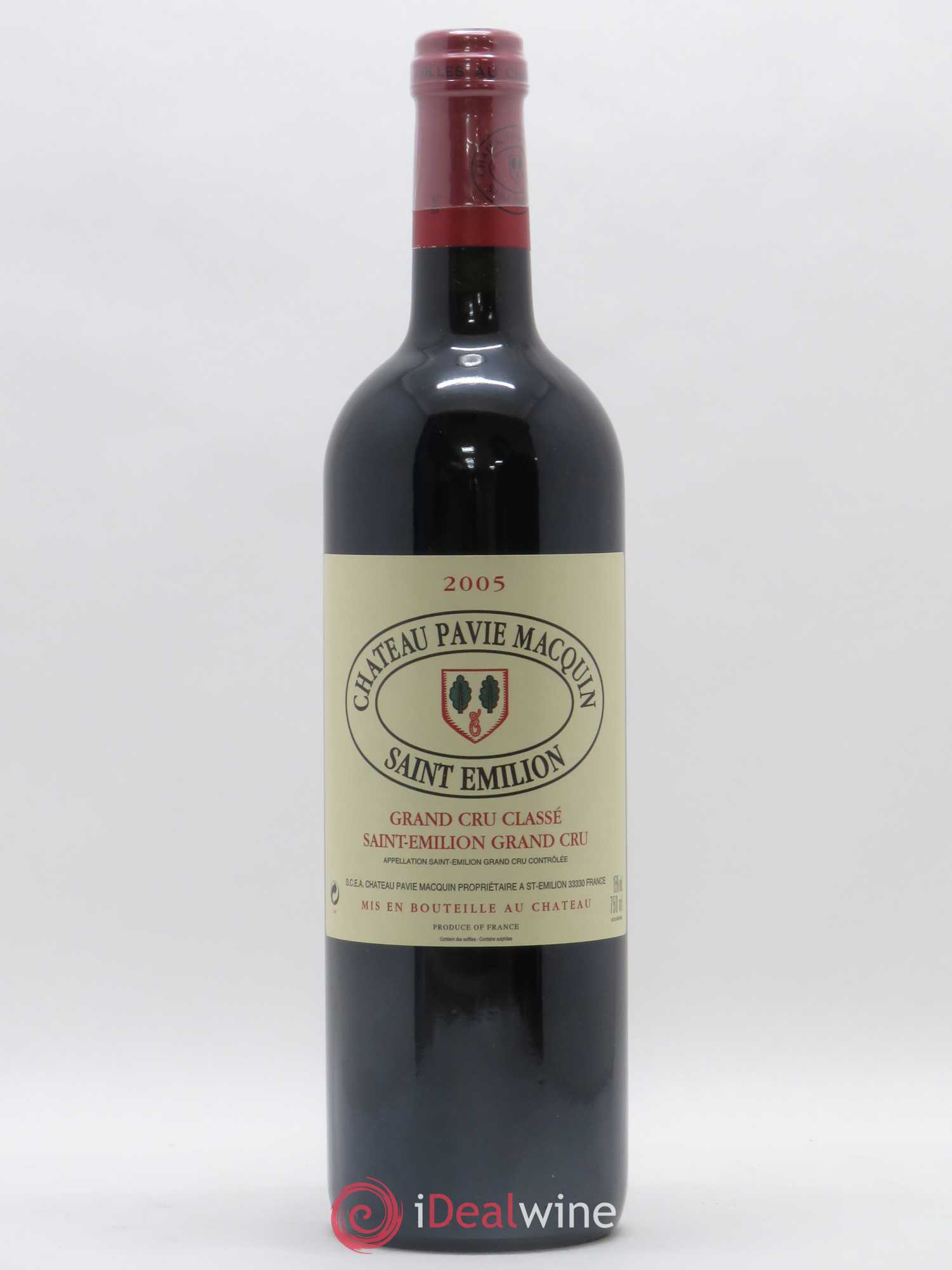 Château Pavie Macquin 1er Grand Cru Classé B 2005 - Lot de 1 bouteille - 0