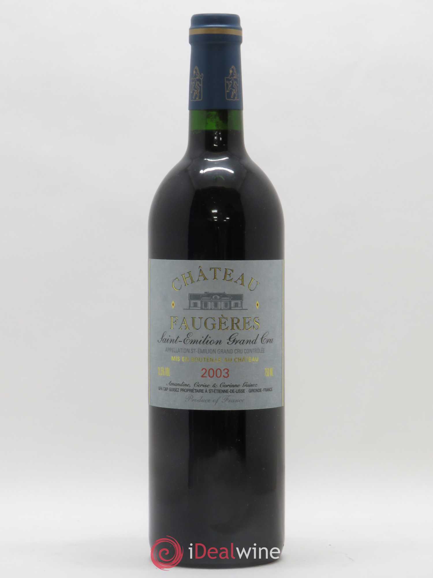 Château Faugères Grand Cru Classé 2003 - Lot de 1 bouteille - 0