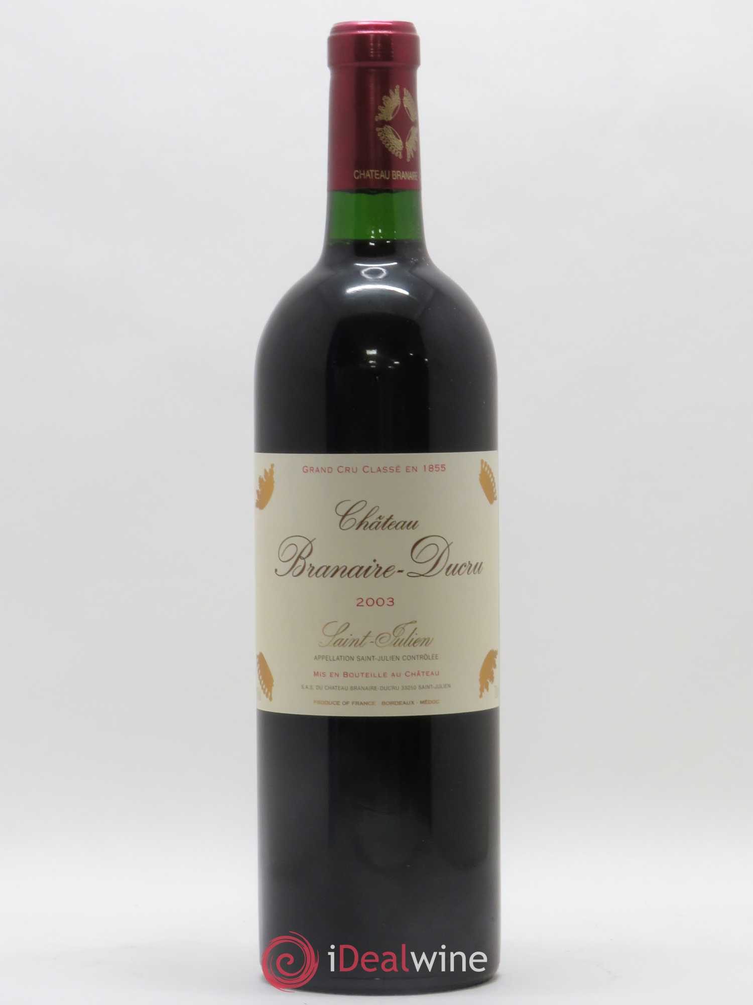 Château Branaire Ducru 4ème Grand Cru Classé 2003 - Lot de 1 bouteille - 0