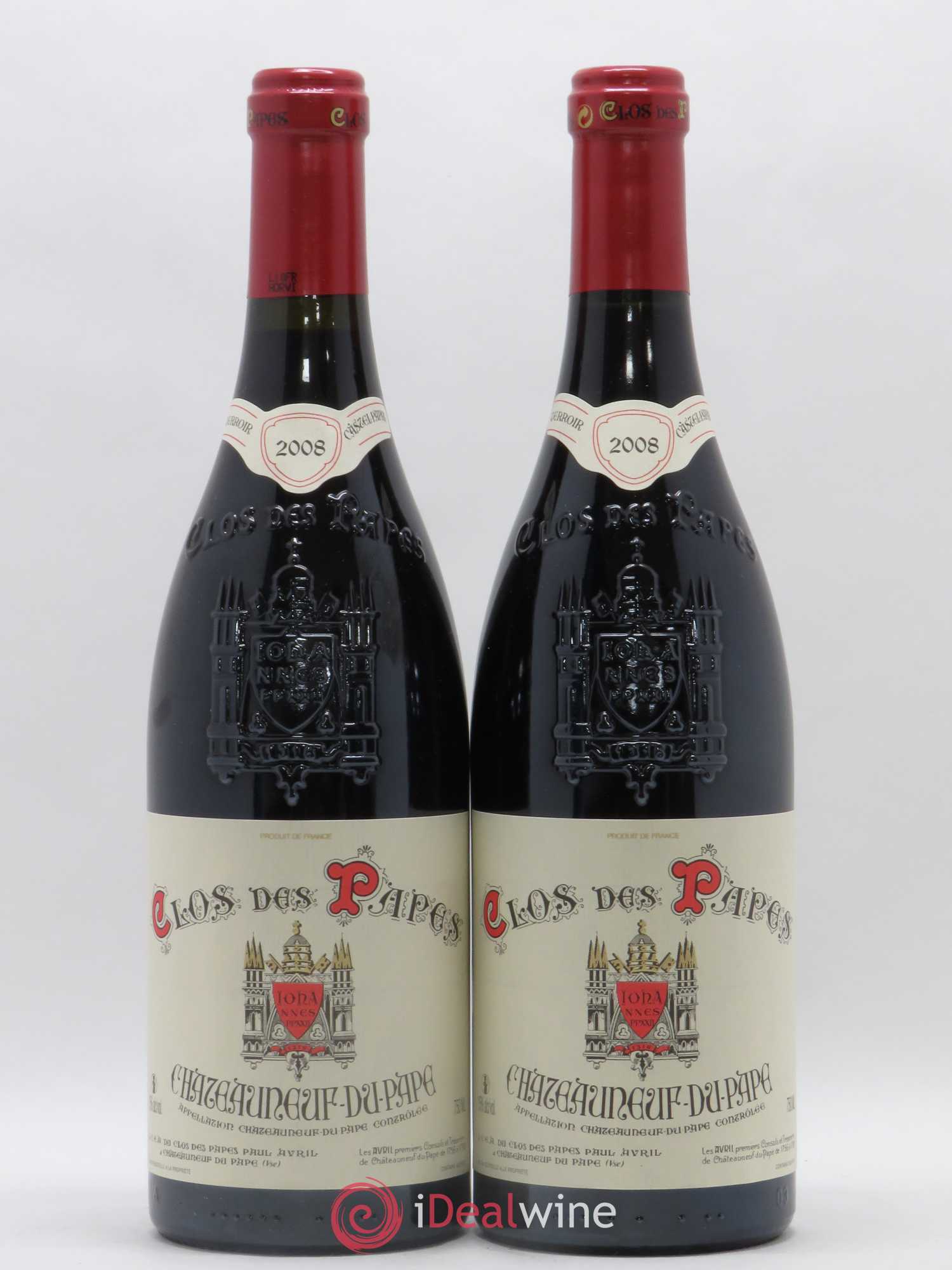 Châteauneuf-du-Pape Clos des Papes - Paul Avril 2008 - Lot de 2 bouteilles - 0