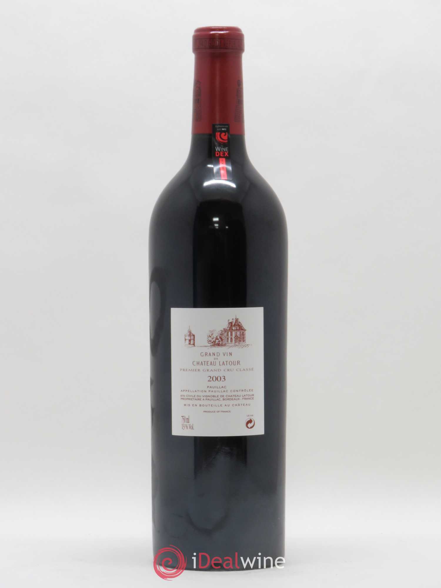 Château Latour 1er Grand Cru Classé 2003 - Lot de 1 bouteille - 1
