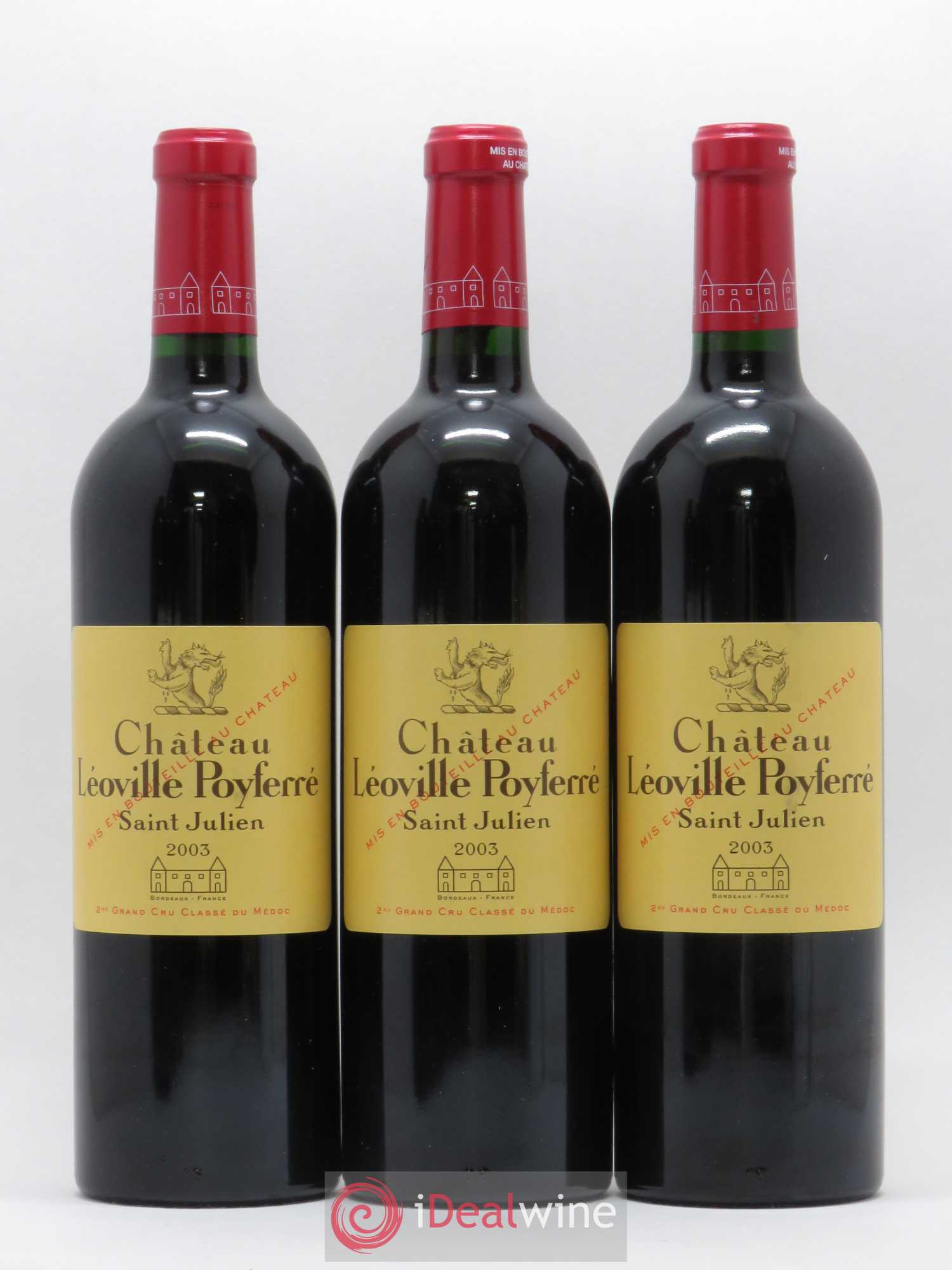 Château Léoville Poyferré 2ème Grand Cru Classé 2003 - Lot de 3 bouteilles - 0