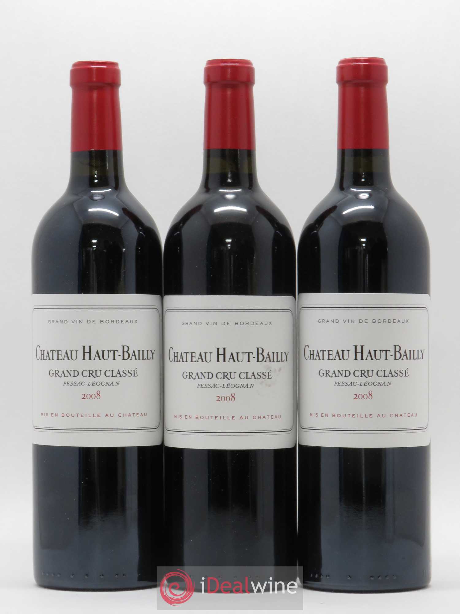 Château Haut-Bailly Cru Classé de Graves 2008 - Lot de 3 bouteilles - 0