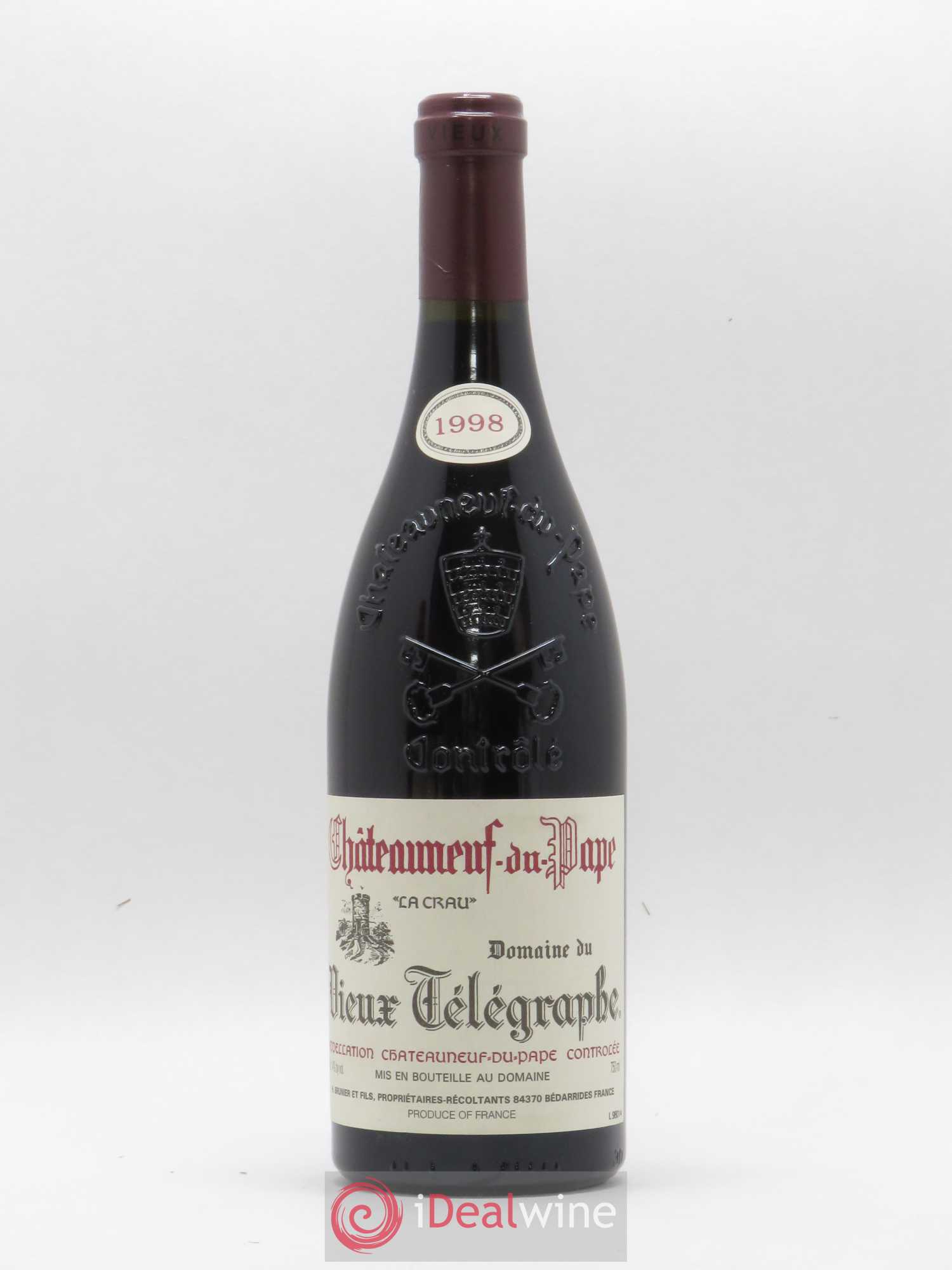 Châteauneuf-du-Pape Vieux Télégraphe (Domaine du) Vignobles Brunier 1998 - Lot de 1 bouteille - 0