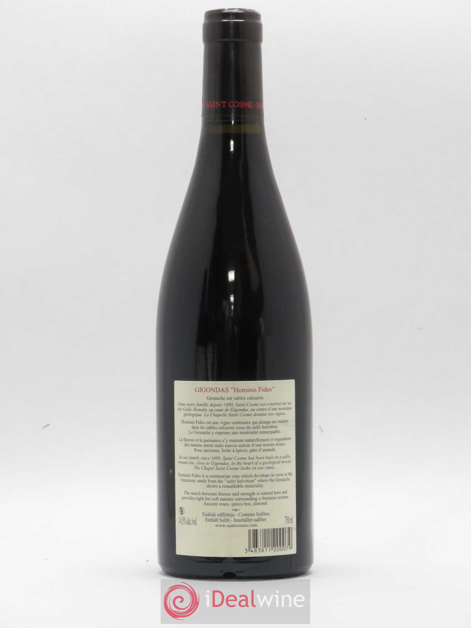 Gigondas Hominis Fides Saint Cosme 2007 - Lot de 1 bouteille - 1
