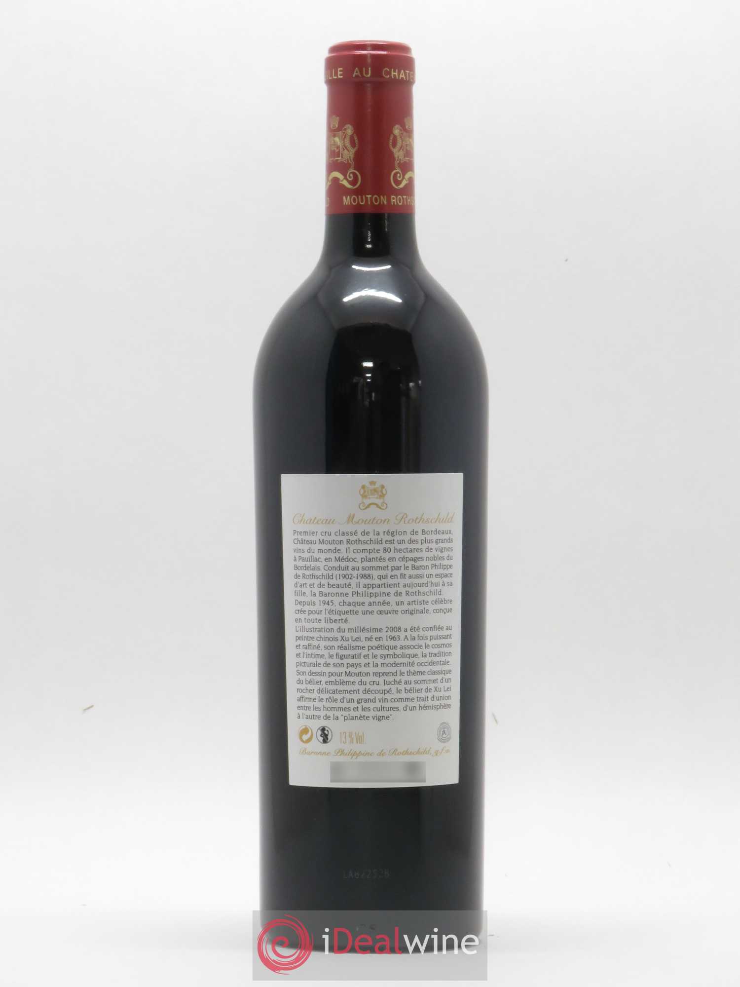 Château Mouton Rothschild 1er Grand Cru Classé 2008 - Lot de 1 bouteille - 1