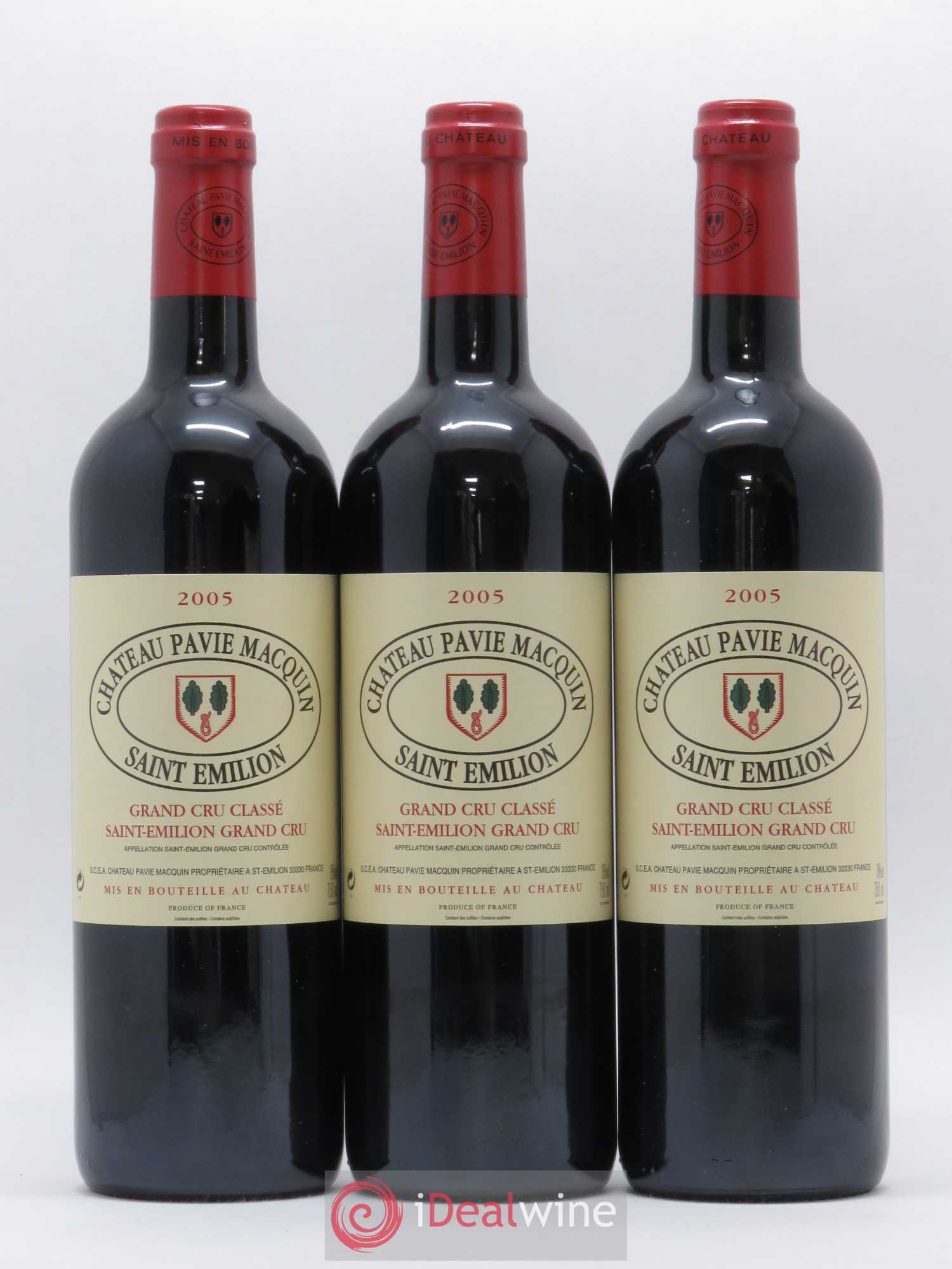 Château Pavie Macquin 1er Grand Cru Classé B 2005 - Lot de 3 bouteilles - 0
