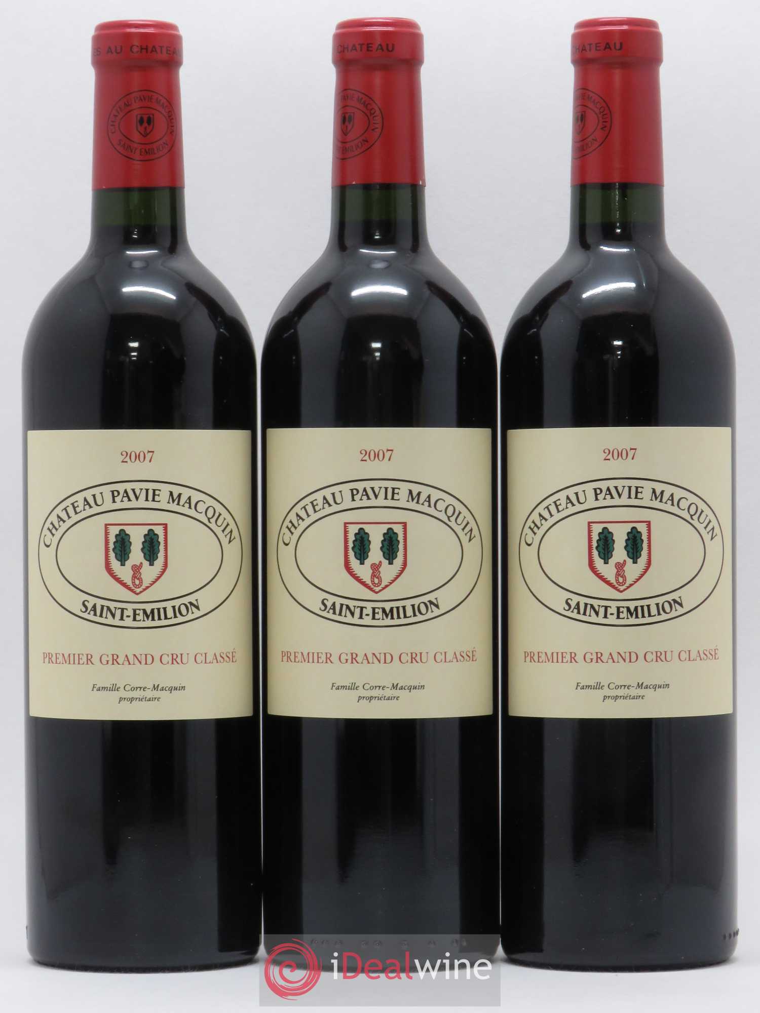 Château Pavie Macquin 1er Grand Cru Classé B 2007 - Lot de 3 bouteilles - 0