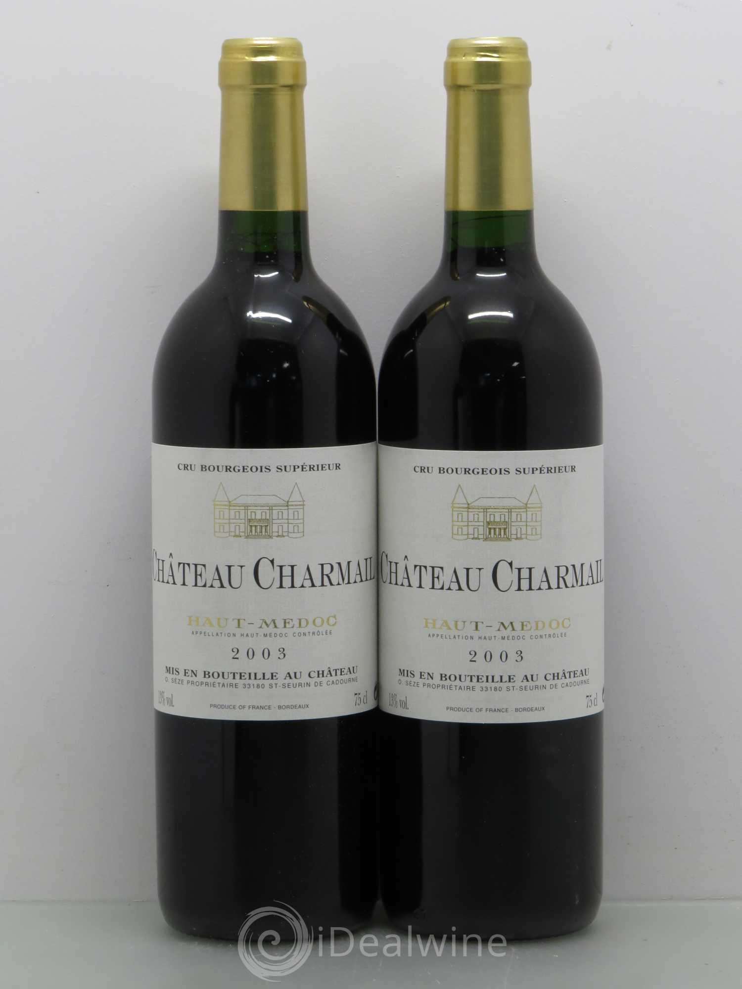 Château Charmail Cru Bourgeois 2003 - Lot de 2 bouteilles - 0