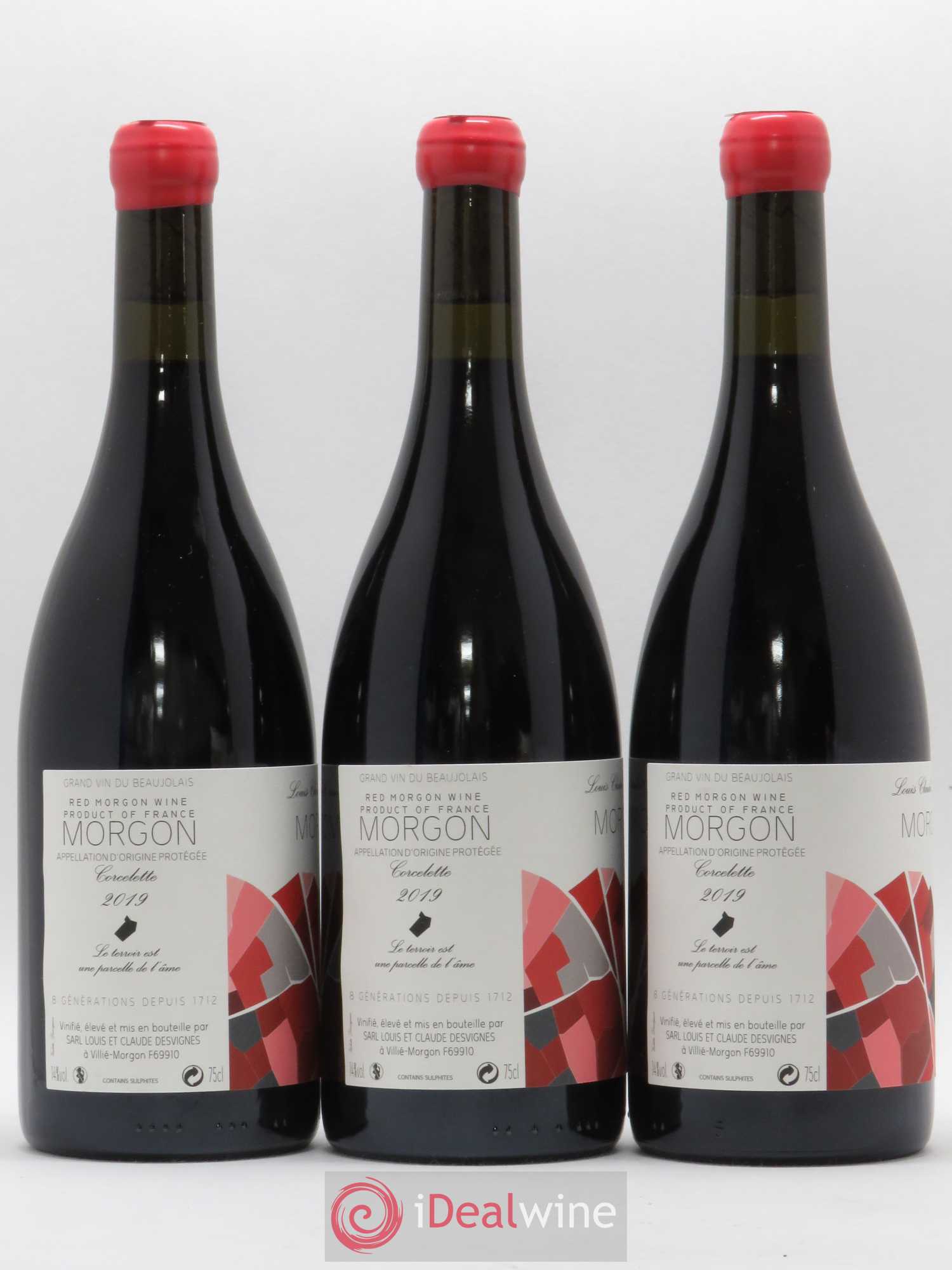 Morgon Corcelette Louis-Claude Desvignes 2019 - Lot de 3 bouteilles - 1