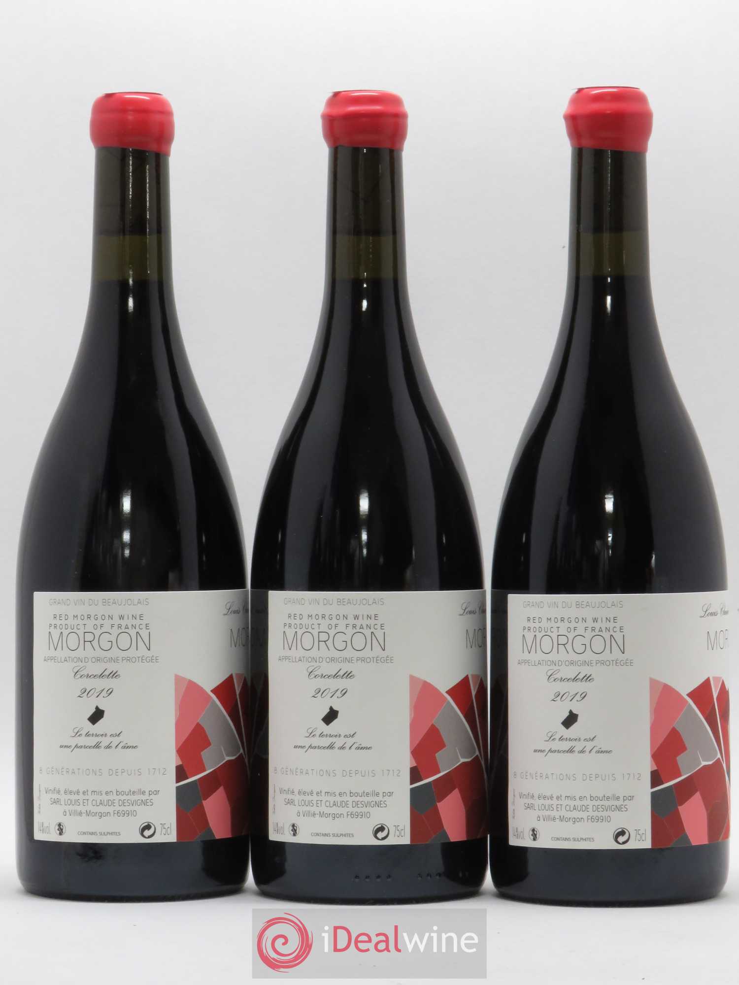 Morgon Corcelette Louis-Claude Desvignes 2019 - Lot de 3 bouteilles - 1