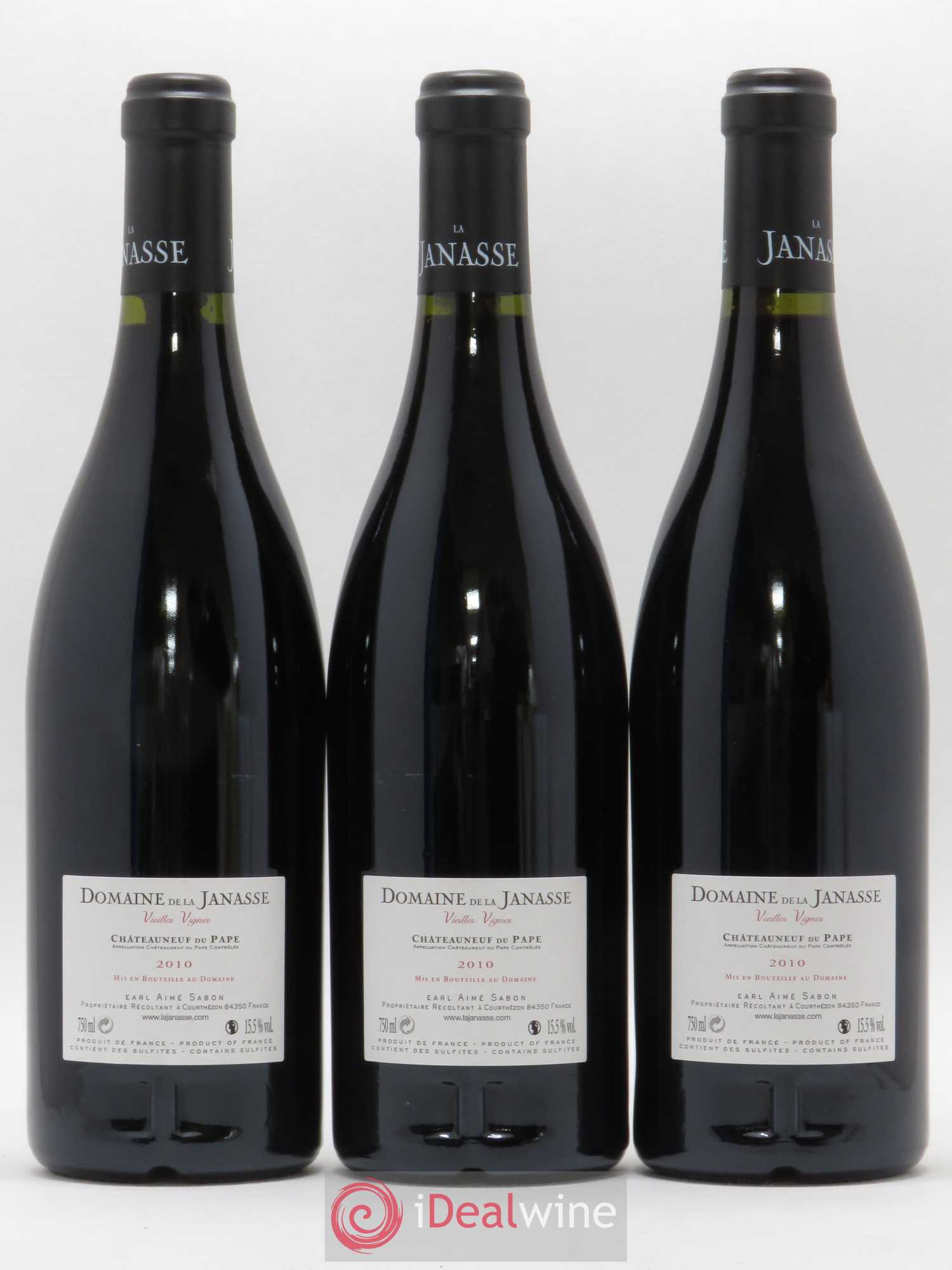 Châteauneuf-du-Pape Cuvée Vieilles Vignes La Janasse (Domaine de) 2010 - Lot de 3 bouteilles - 1