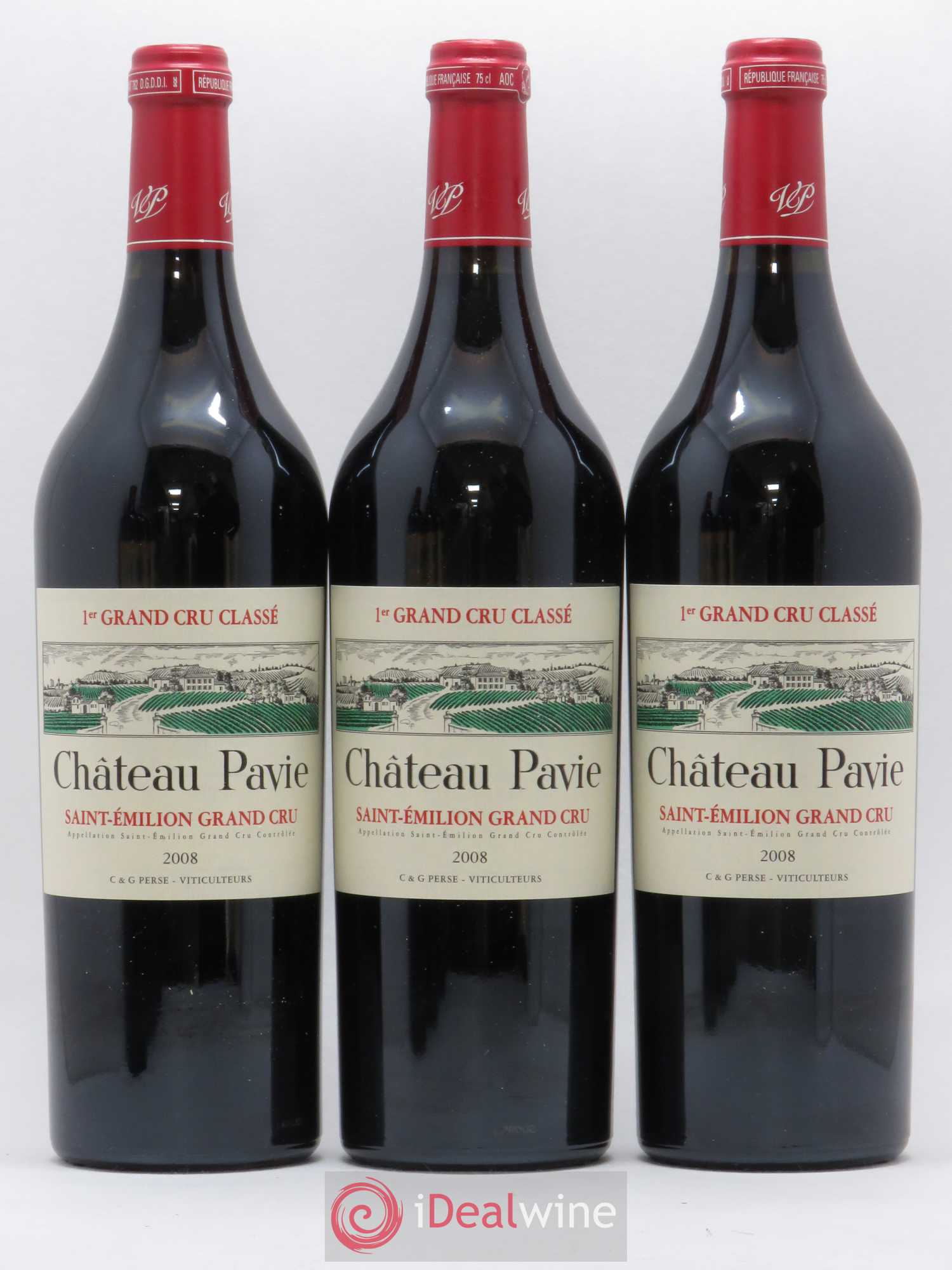 Château Pavie 1er Grand Cru Classé A 2008 - Lot de 3 bouteilles - 0