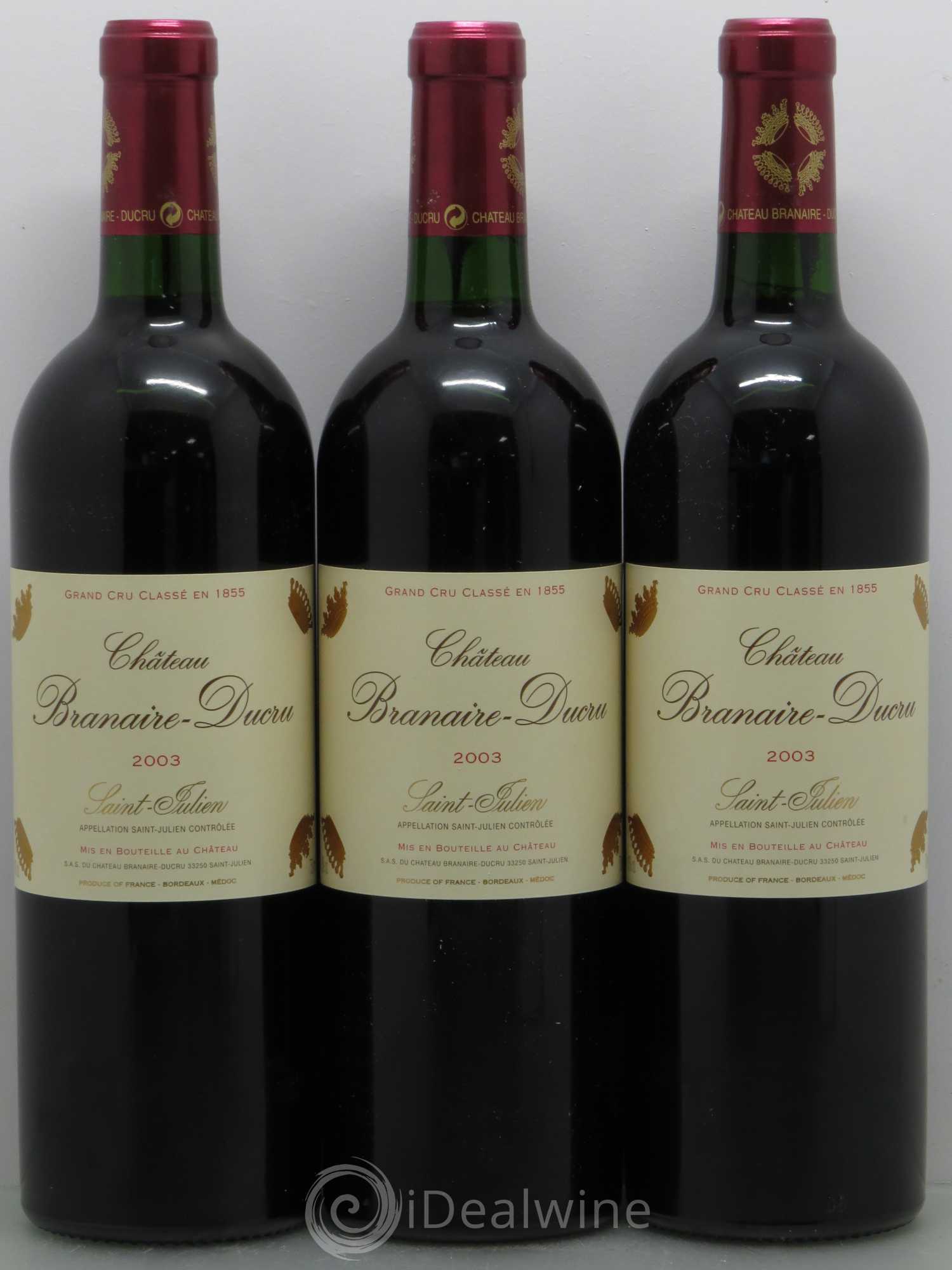 Château Branaire Ducru 4ème Grand Cru Classé 2003 - Lot de 6 bouteilles - 2