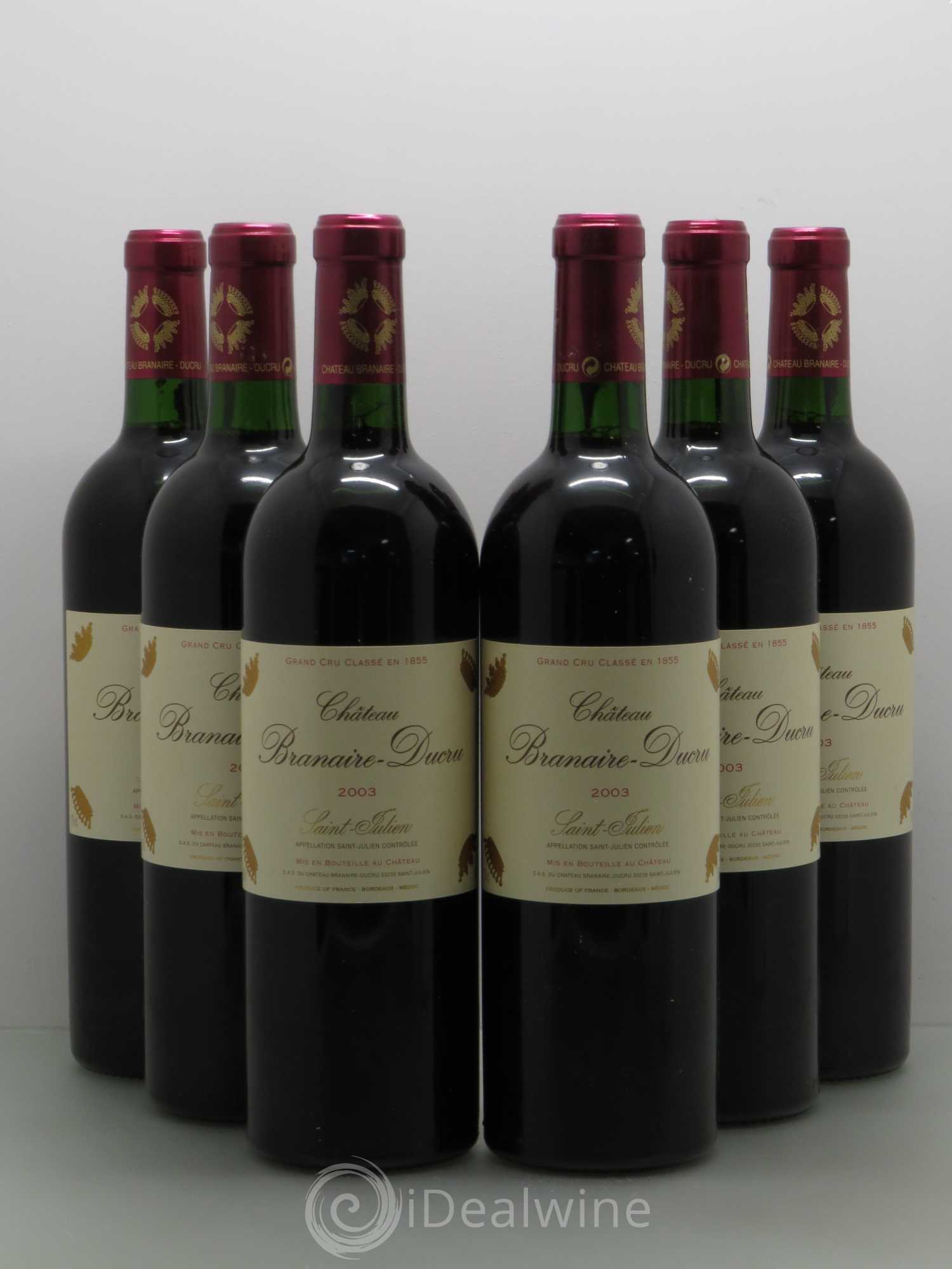Château Branaire Ducru 4ème Grand Cru Classé 2003 - Lot de 6 bouteilles - 0